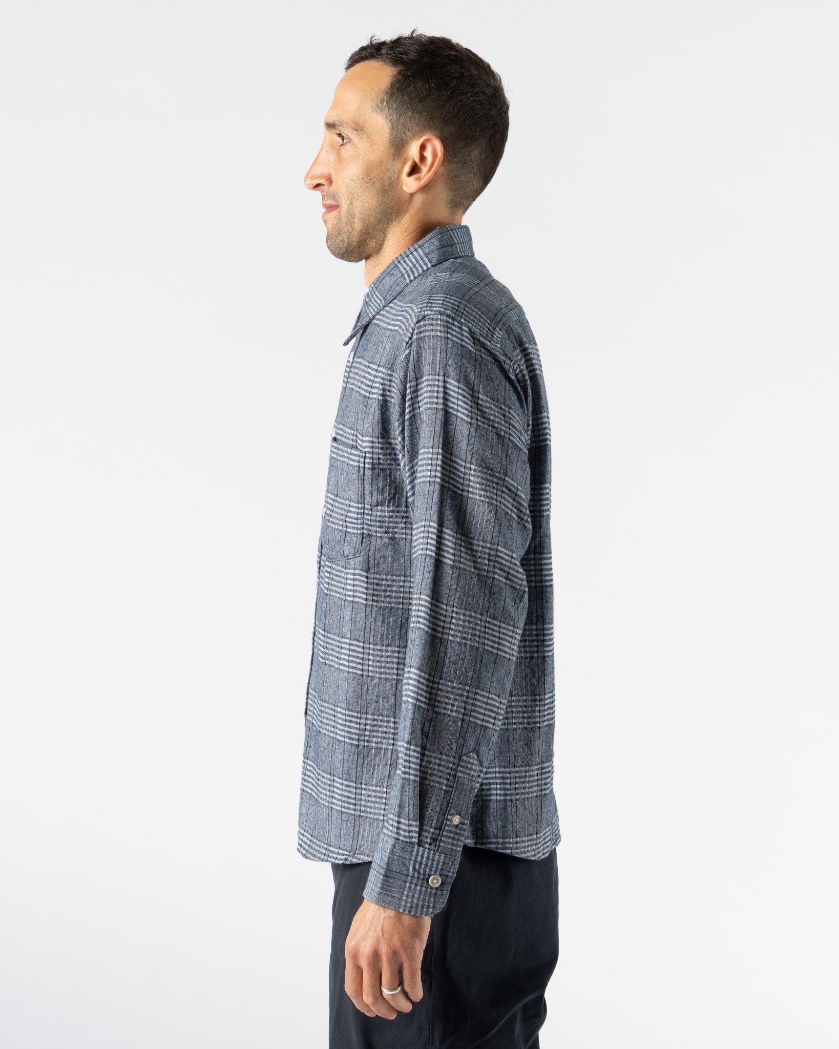 Corridor Ocean Parkway LS Shirt in Blue Curated at Jake and Jones
