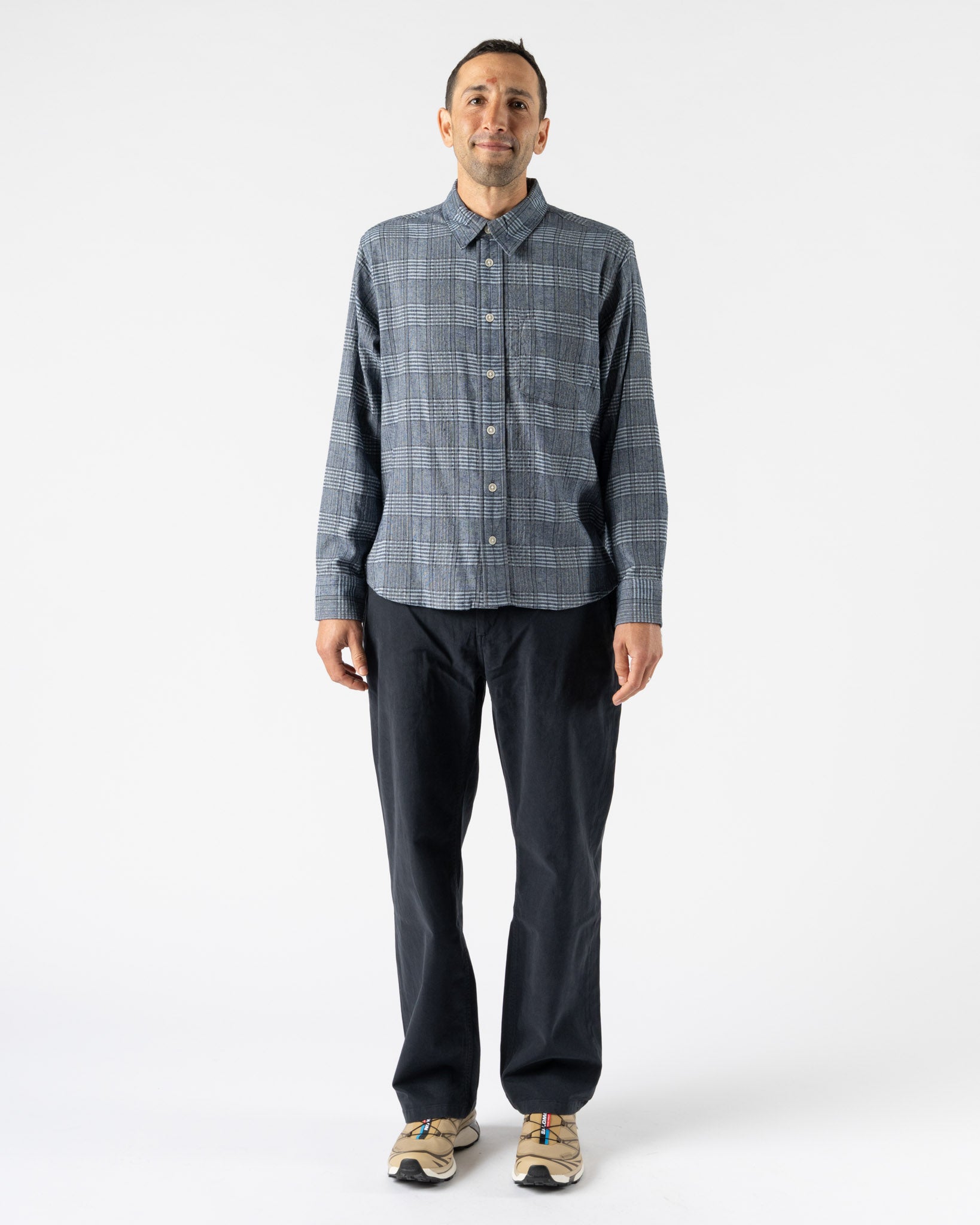 Corridor Ocean Parkway LS Shirt in Blue Curated at Jake and Jones