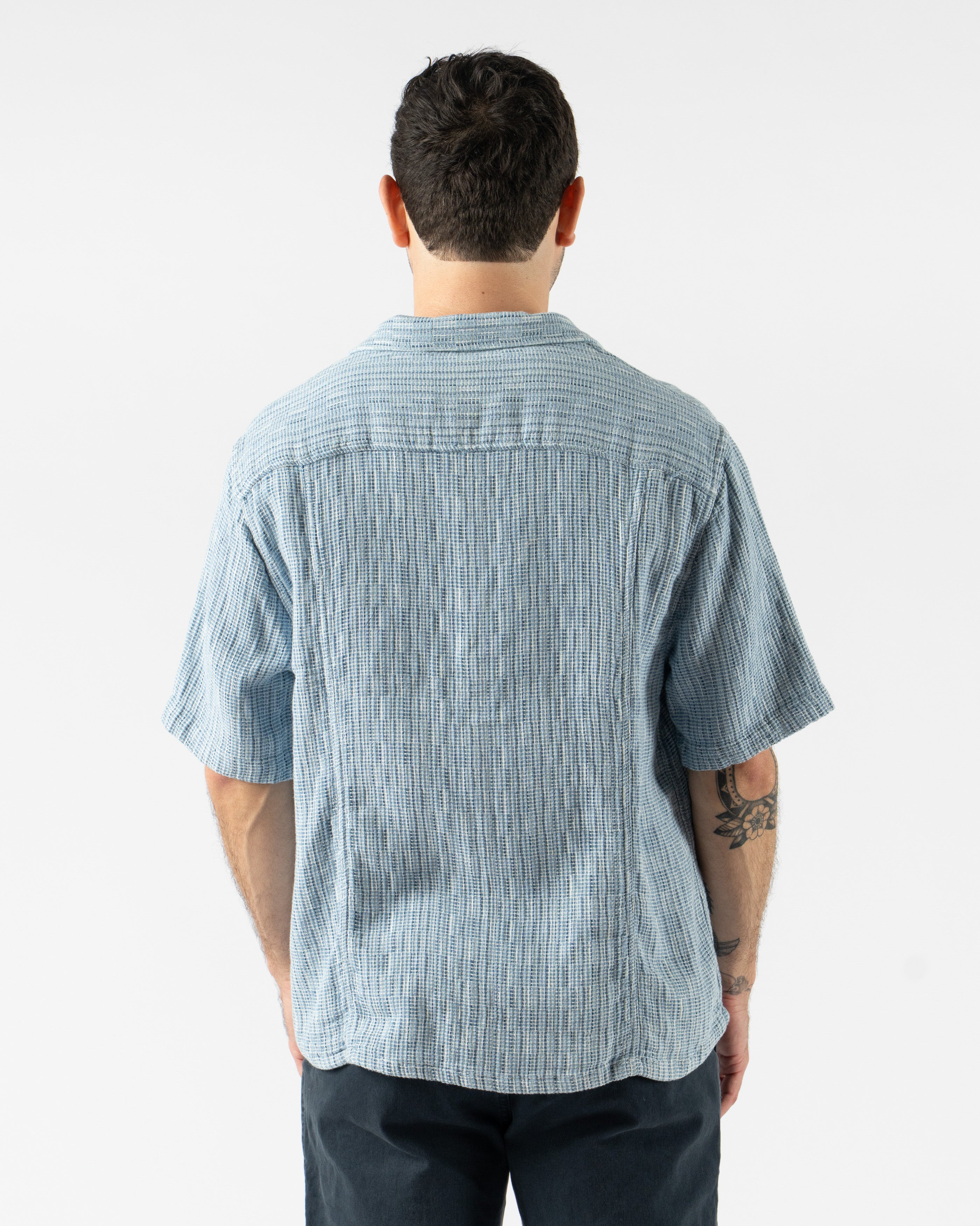 Corridor Rainbow Weave SS Shirt in Indigo