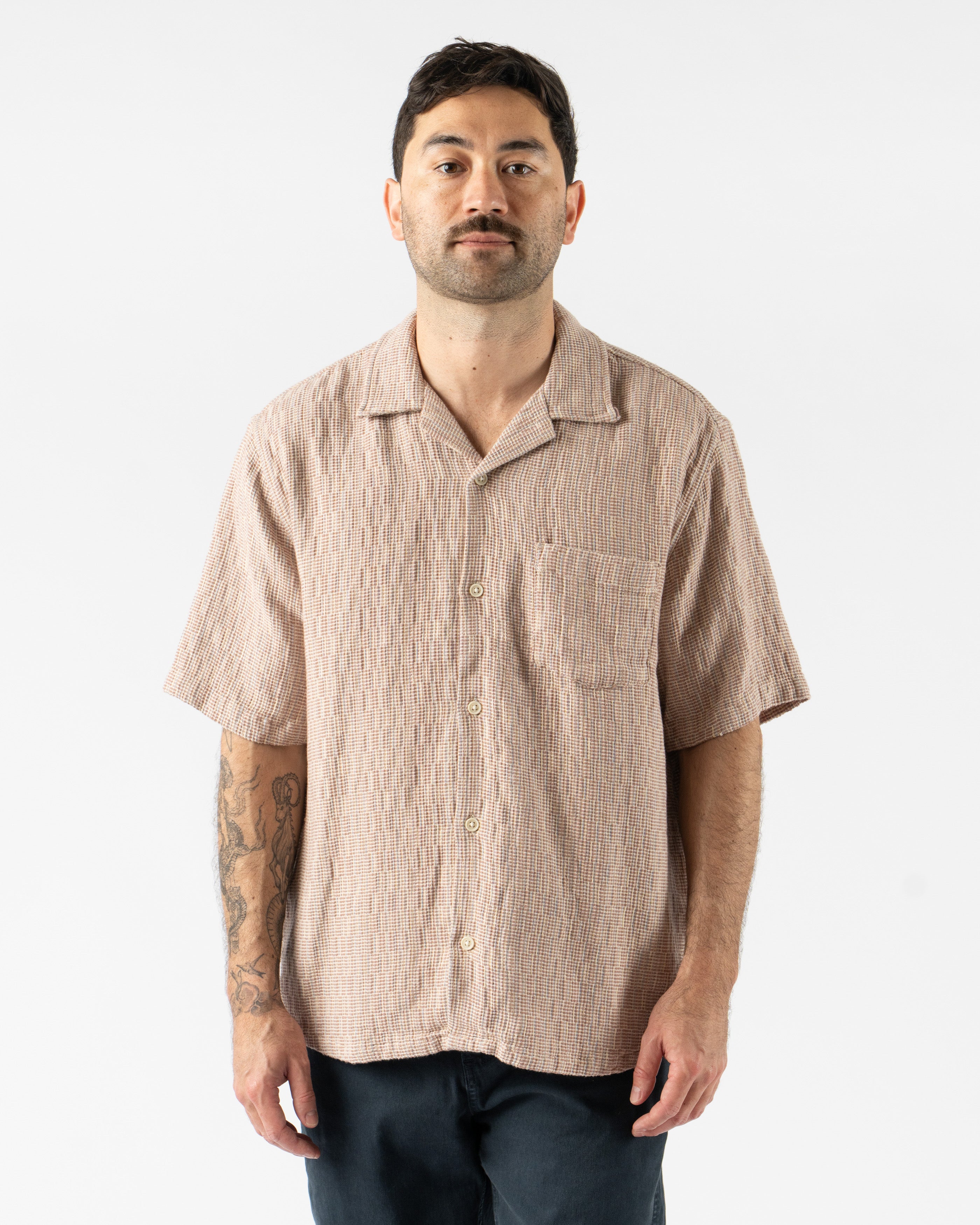 Corridor Rainbow Weave SS Shirt in Pink