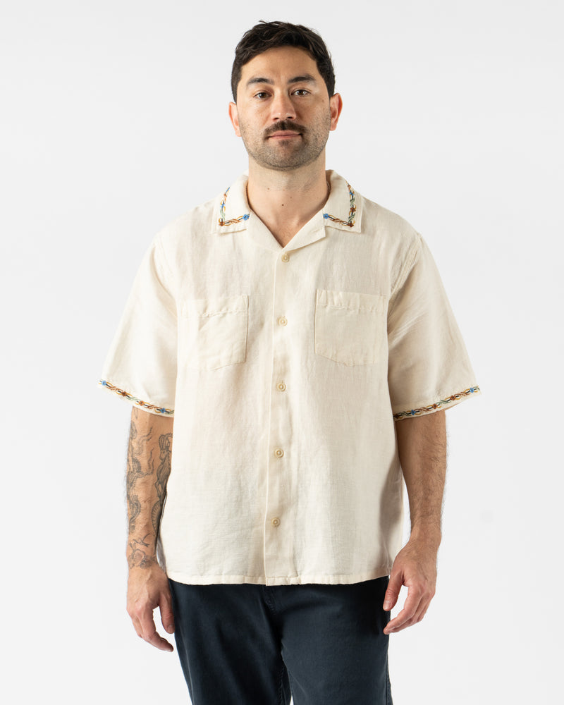 Corridor Rose Chain SS Camp Shirt in Natural