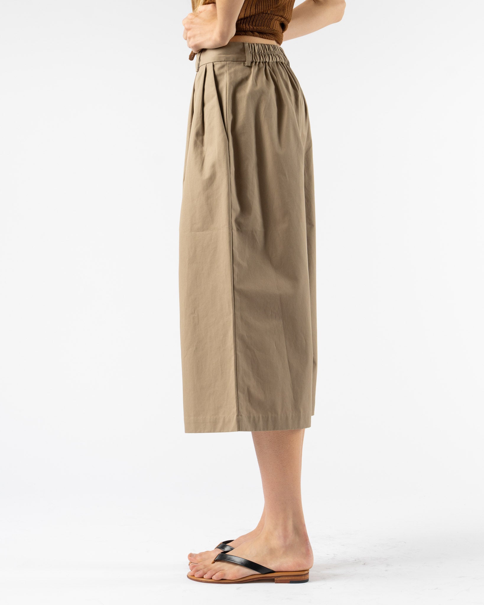 Cordera Cotton Capri Pants in Camel