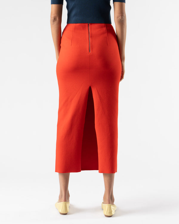 Auralee Cotton Silk Stretch Double Face Knit Skirt in Red