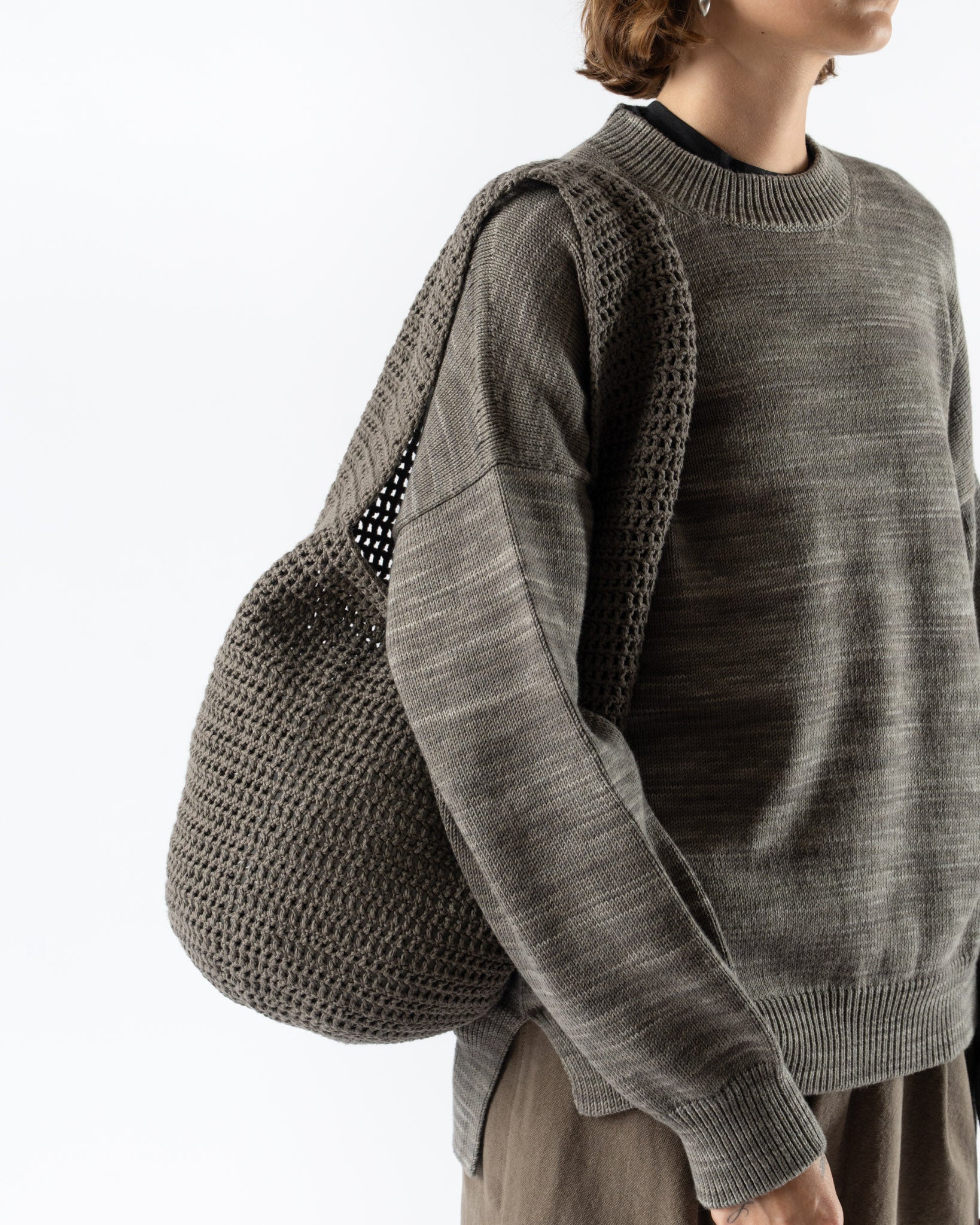 Lauren Manoogian Crochet Net Bag in Rock Curated at Jake and Jones