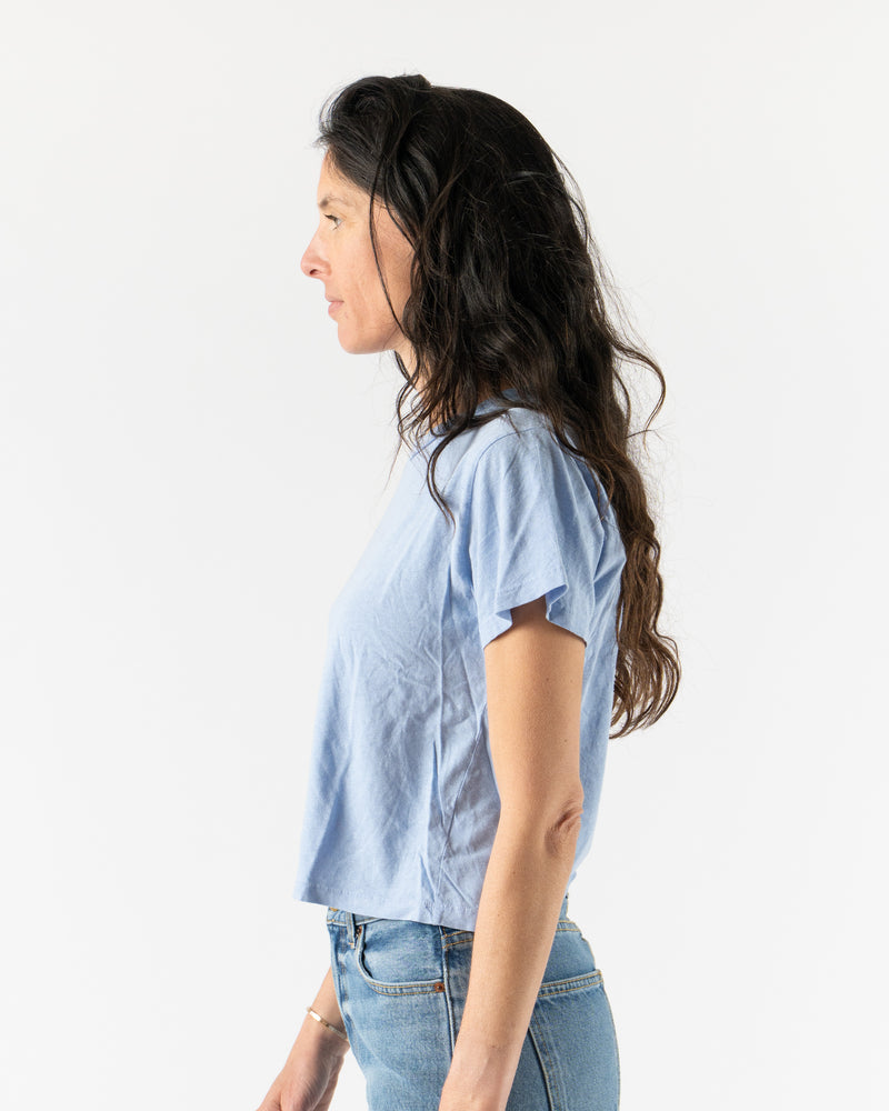Jungmaven Cropped Ojai Tee in Coastal Blue