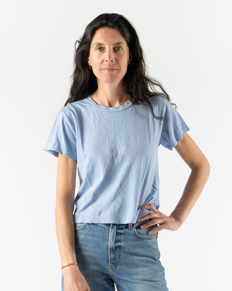 Jungmaven Cropped Ojai Tee in Coastal Blue