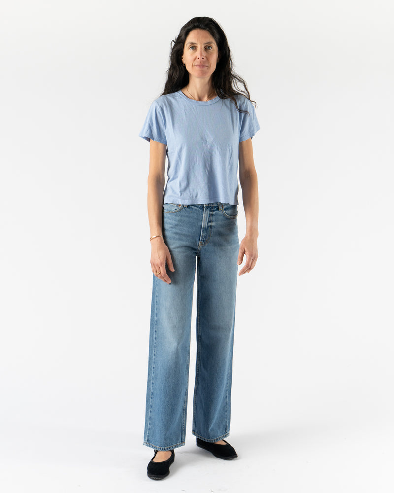 Jungmaven Cropped Ojai Tee in Coastal Blue