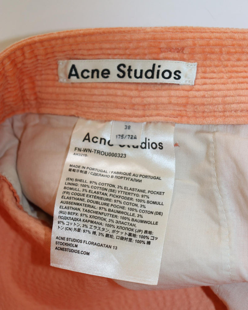 Pre-owned: Acne Studios Flare Corduroy in Peach Orange