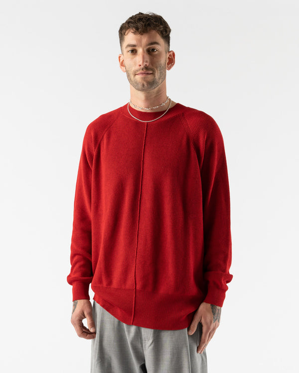 Cordera Silk Front Seam Sweater in Red