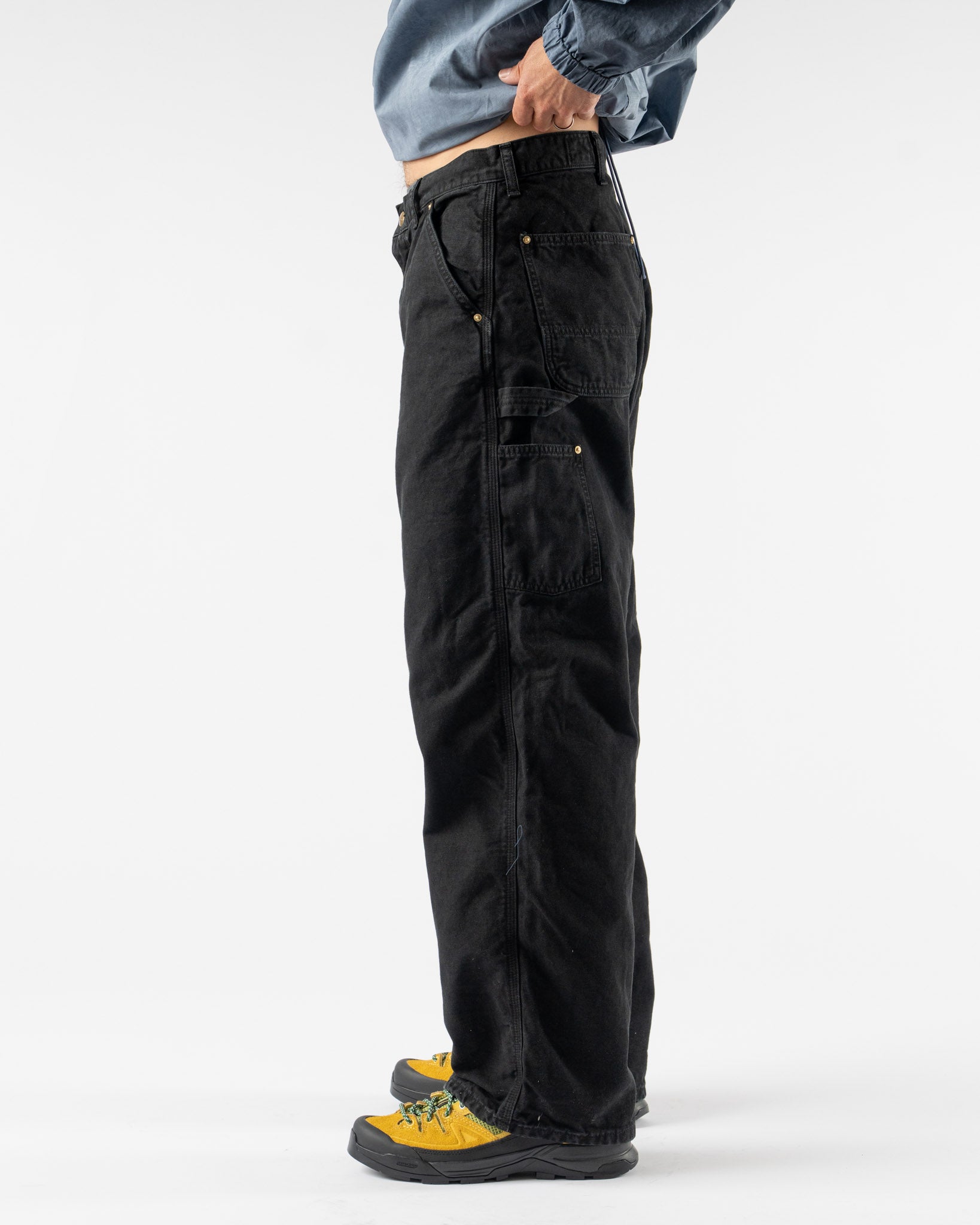 orSlow Dad's Fit Oxford Painter Pants in Black Curated at Jake and