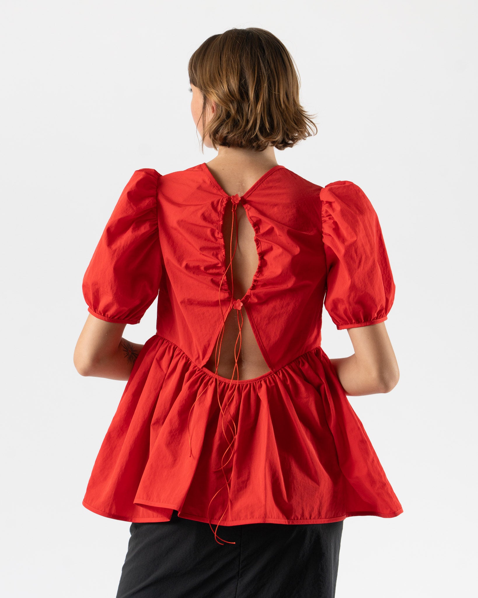 Cecilie Bahnsen Darla Top Red Recycled Taffeta