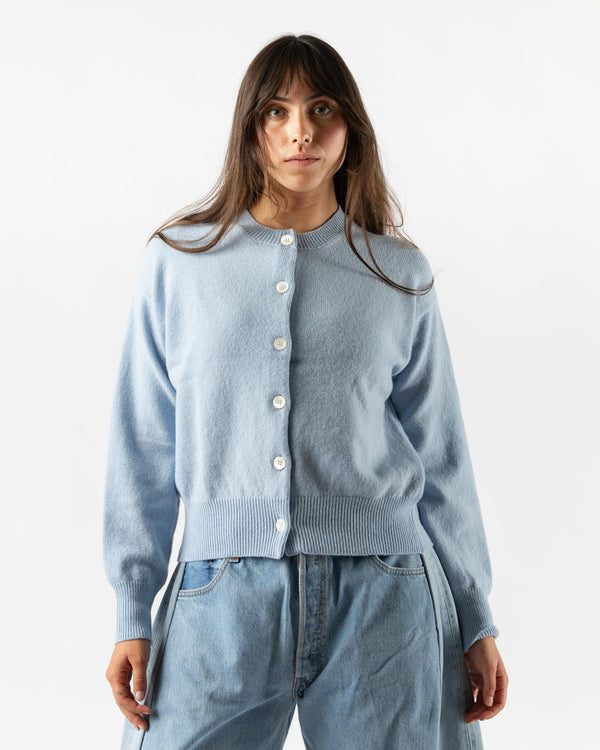 &Daughter Ada Geelong Crewneck Cardigan in Pale Blue