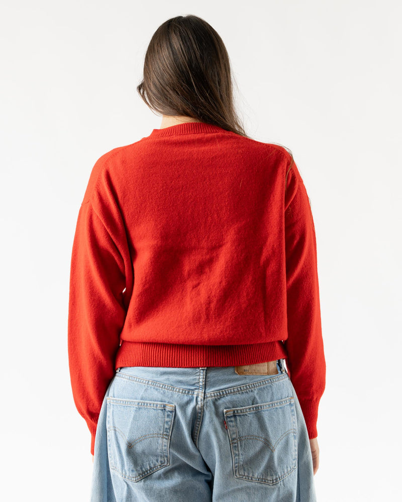 &Daughter Ada Geelong Crewneck Cardigan in Poppy Red