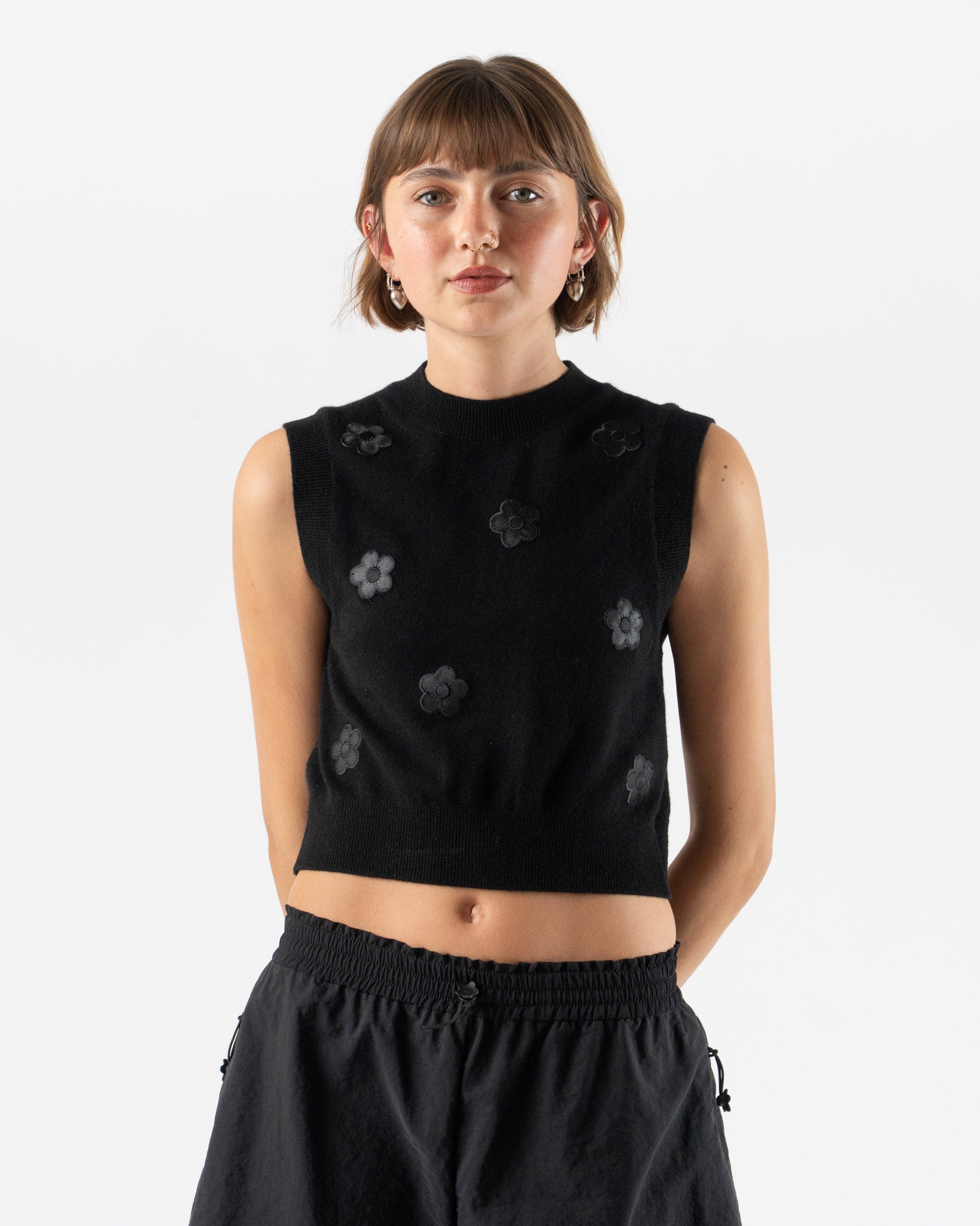 Cecilie Bahnsen Dean Vest Black Summer Cashmere