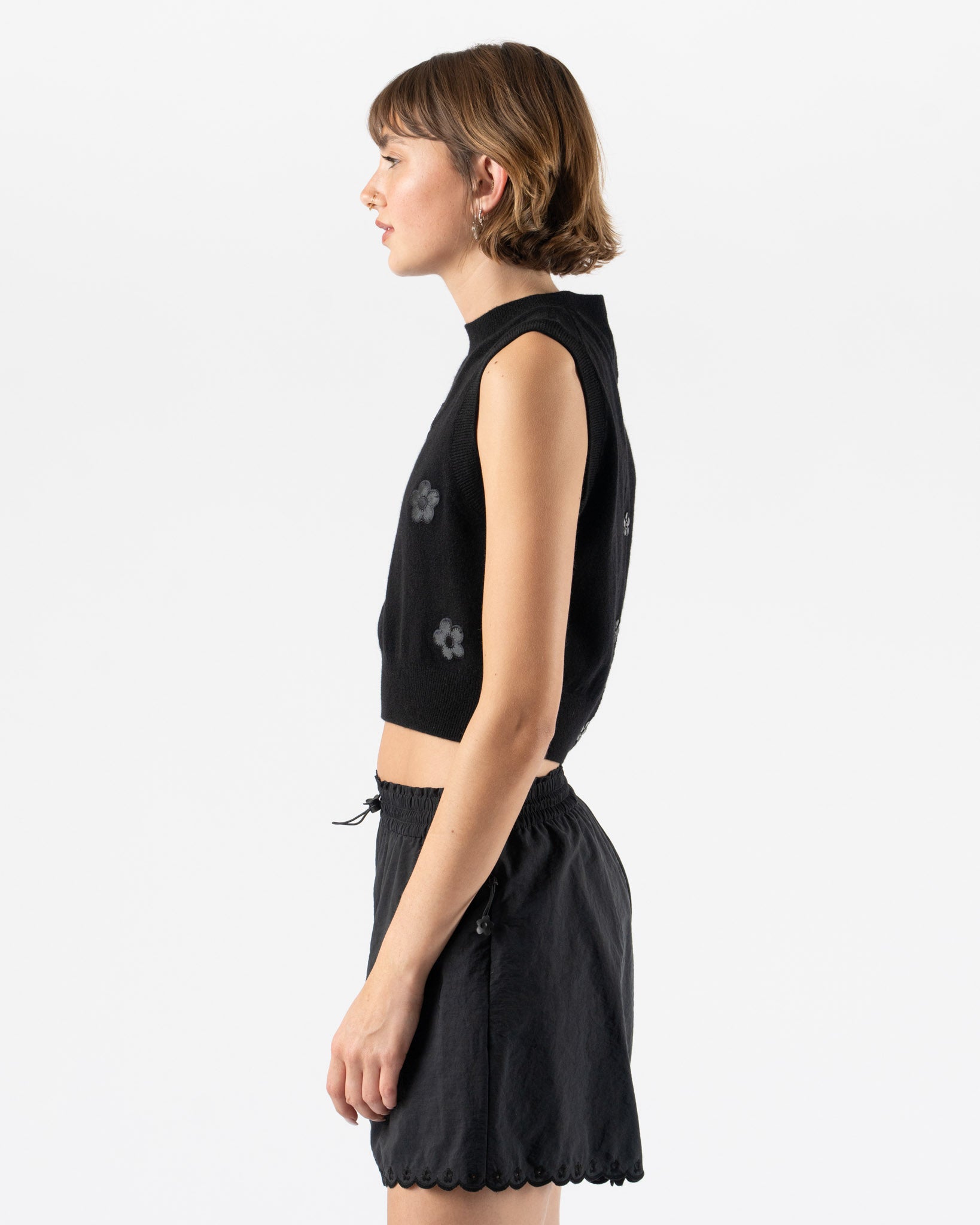 Cecilie Bahnsen Dean Vest Black Summer Cashmere