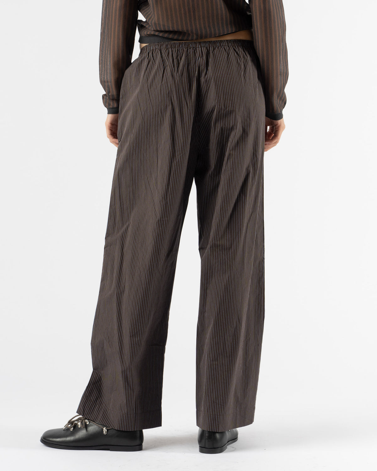 Deiji Studios Ease Pant in Brown Blue Stripe