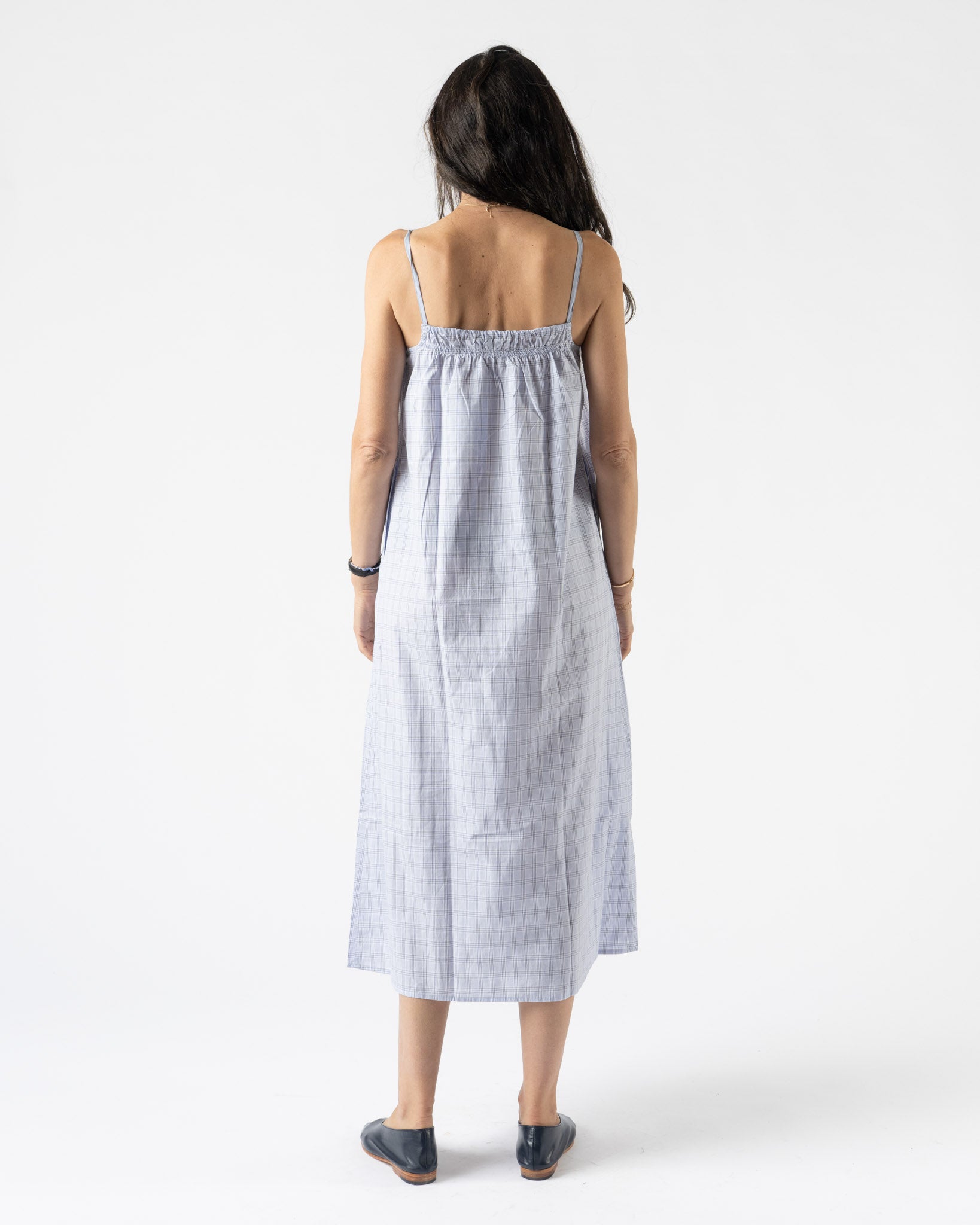 Deiji Studios Light Maxi Dress in Powder Check