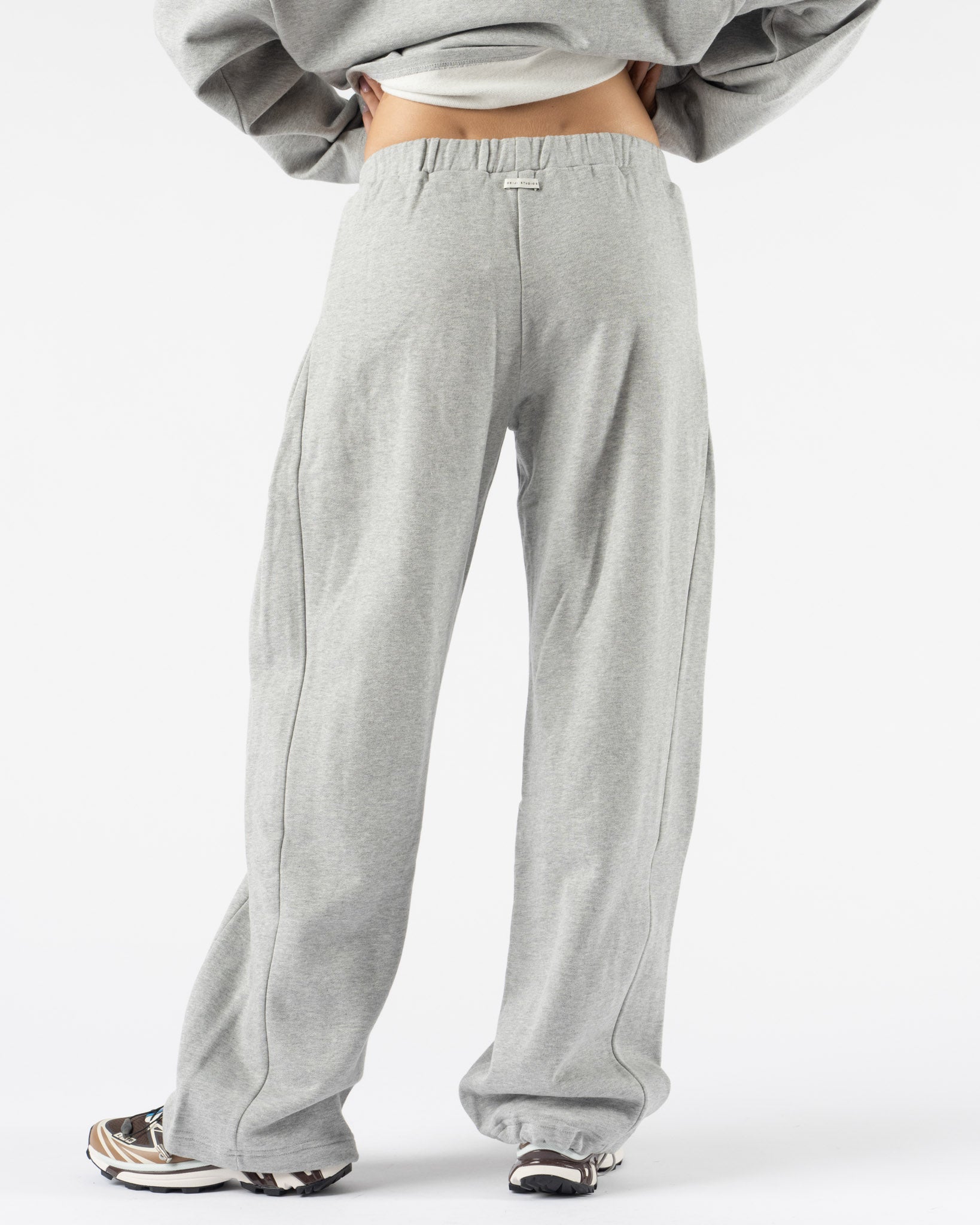 Deiji Studios Side Pleat Pant in Grey Marle