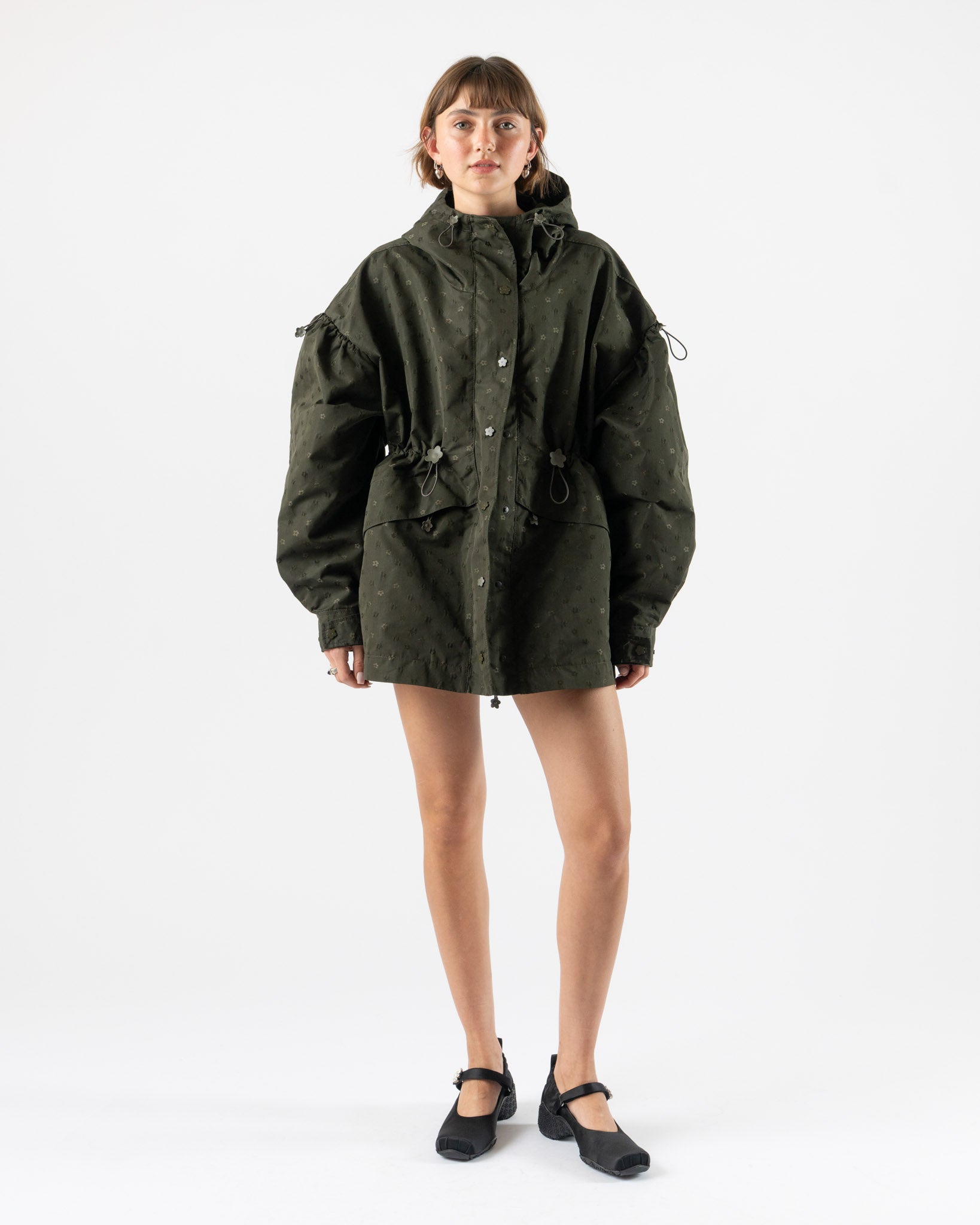 Cecilie Bahnsen Dennon Jacket Olive Iris Jacquard