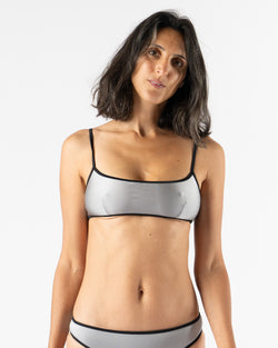 Nu Swim Dice Top in Silver/Black