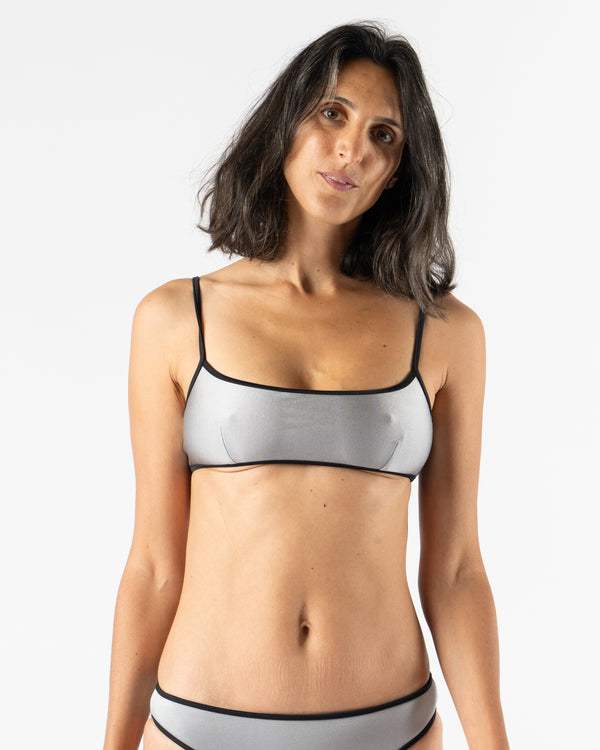 Nu Swim Dice Top in Silver/Black