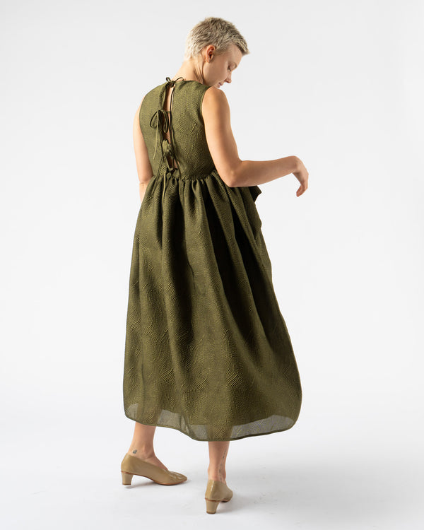 Cecilie Bahnsen Ditte Dress Kaze Matelassé Olive