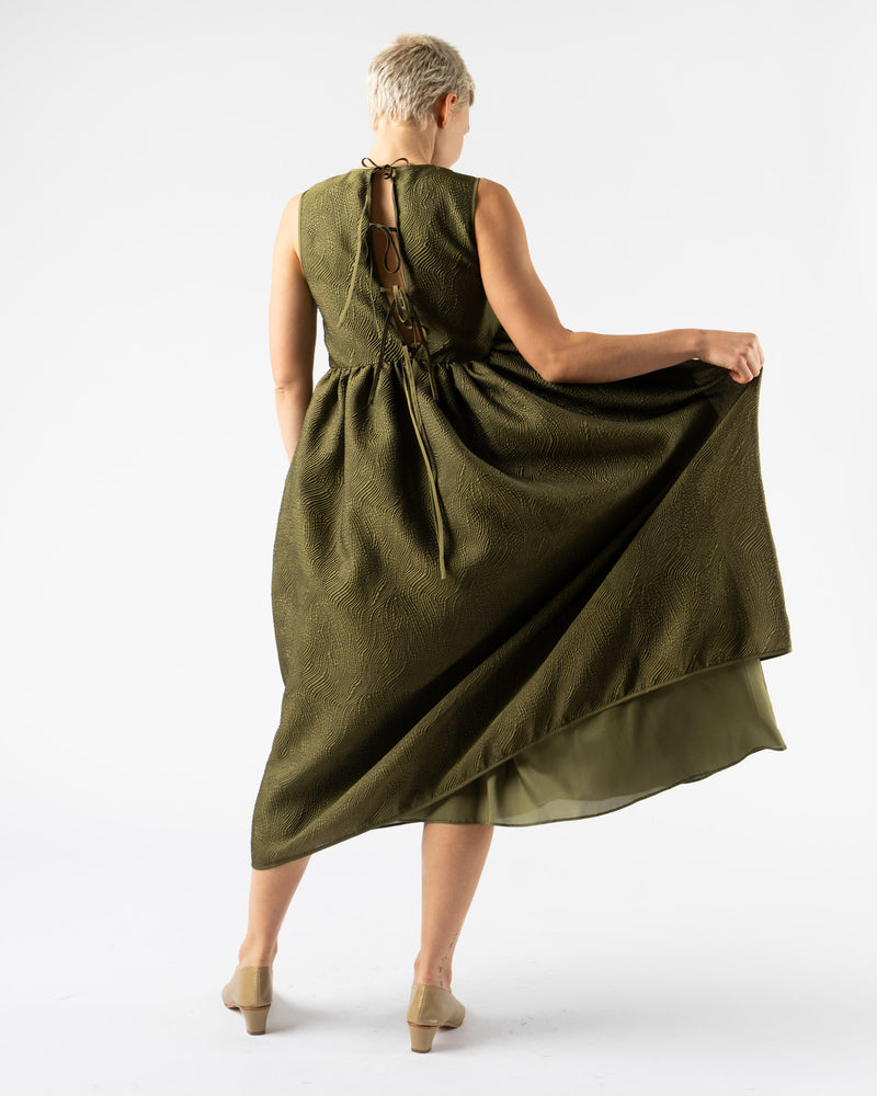 Cecilie Bahnsen Ditte Dress Kaze Matelassé Olive