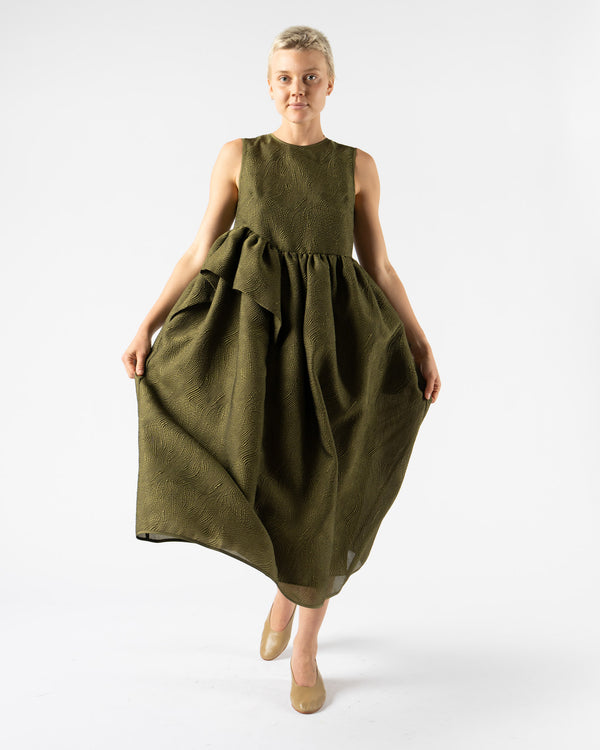 Cecilie Bahnsen Ditte Dress Kaze Matelassé Olive