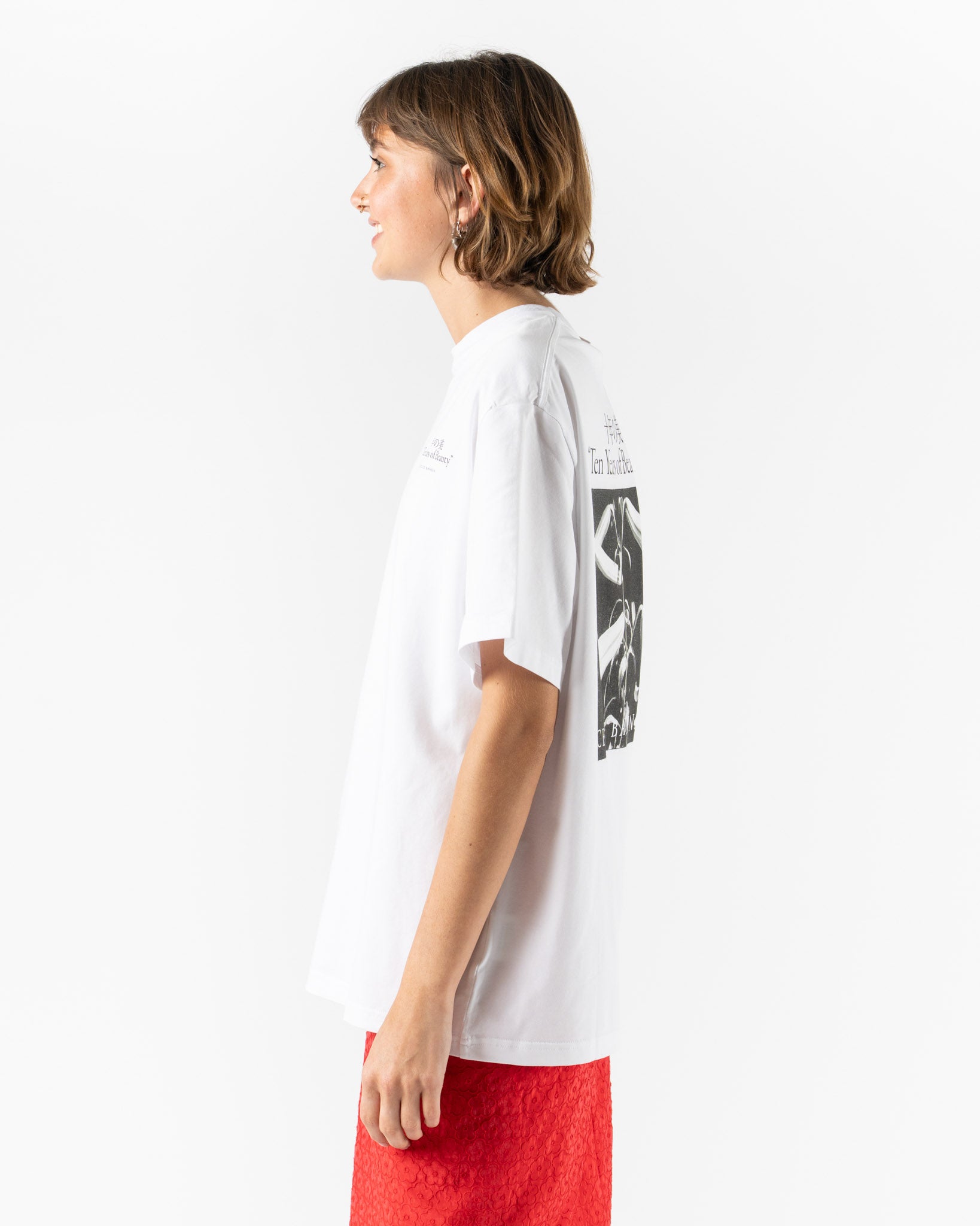 Cecilie Bahnsen Dorothy T-Shirt White/Black Printed Jersey