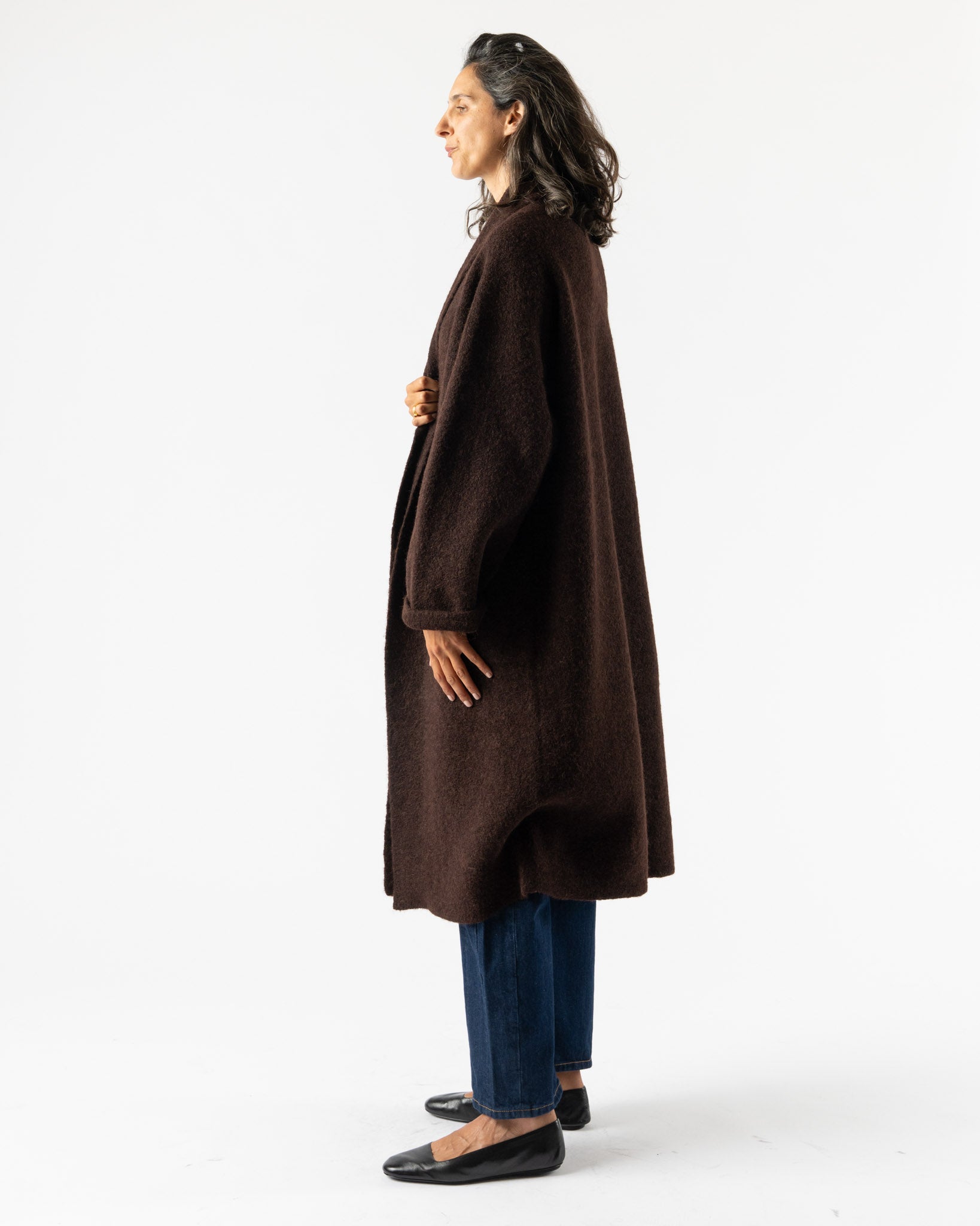Lauren Manoogian Double Face Long Coat in Merlot