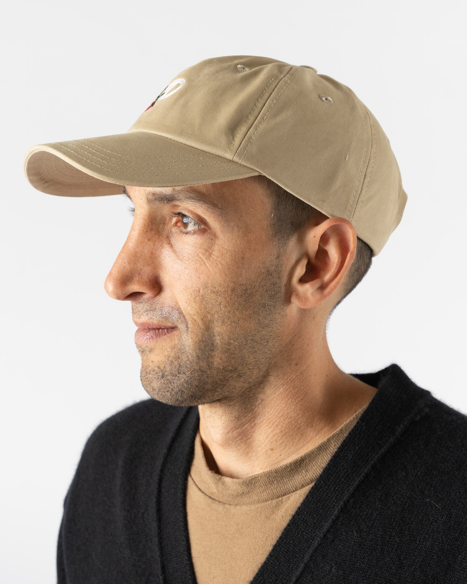 Drake's D Flower Baseball Cap in Sand