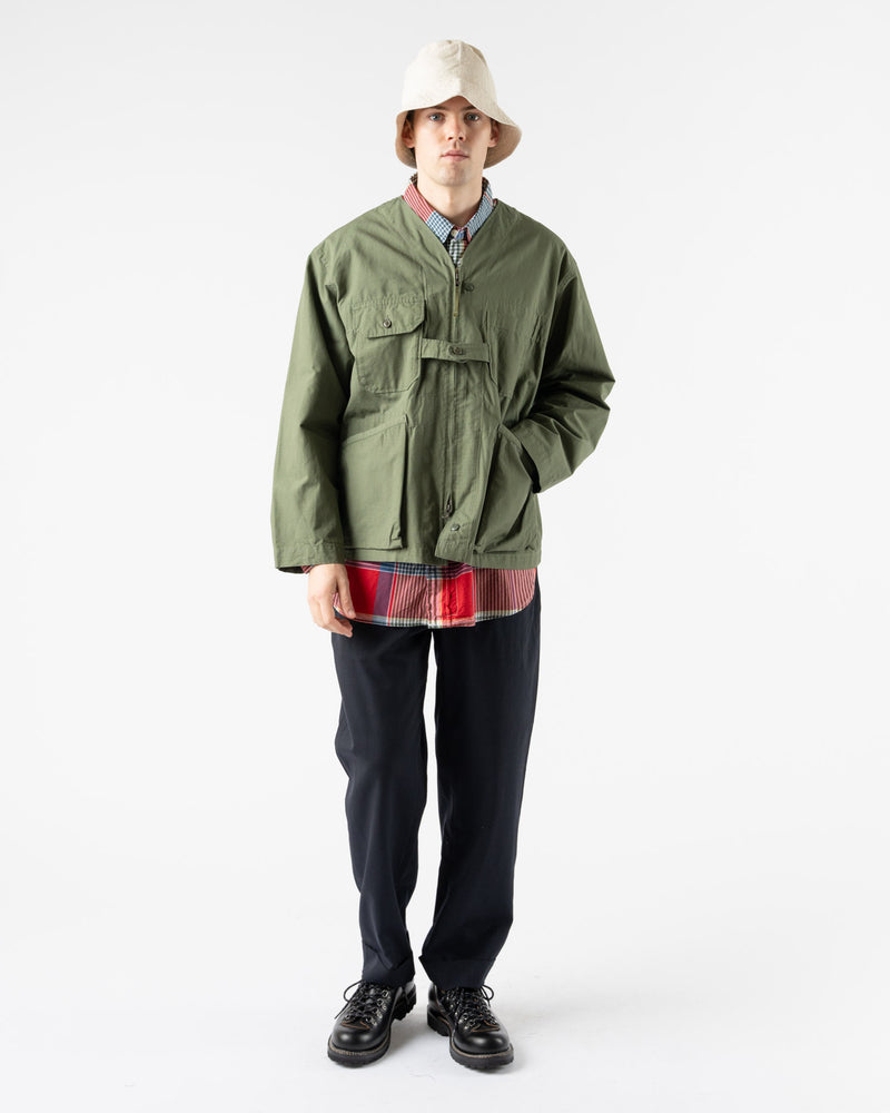 Engineered Garments Cardigan Jacket in Olive Cotton Ripstop