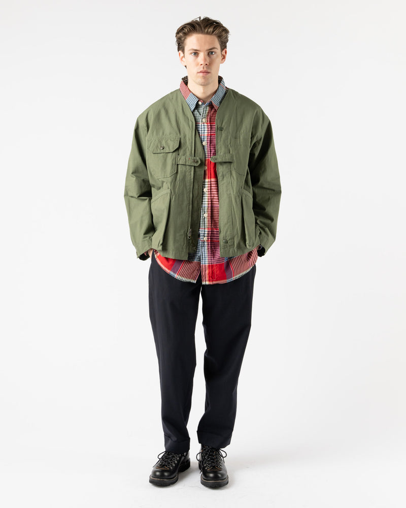 Engineered Garments Cardigan Jacket in Olive Cotton Ripstop