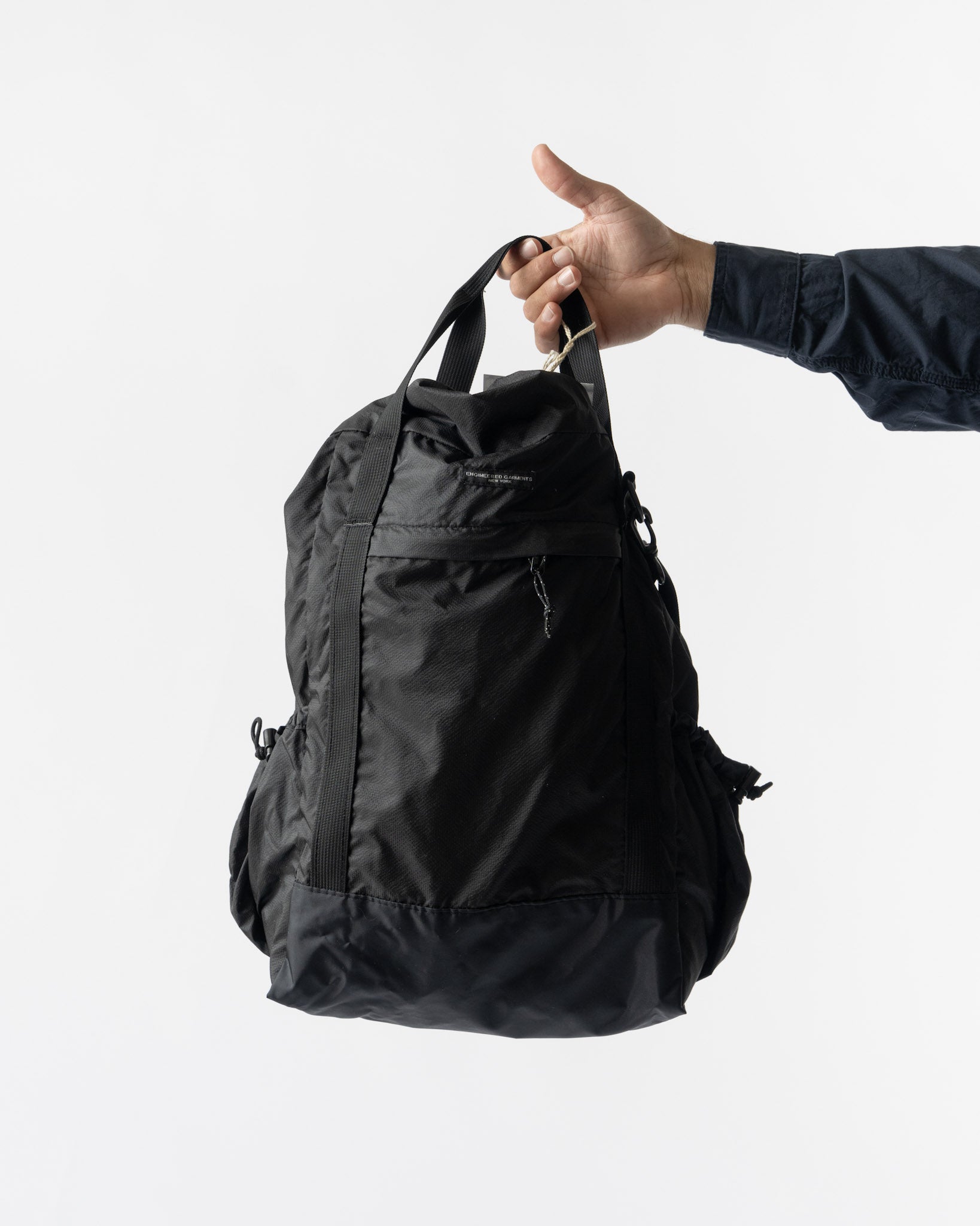 Engineered Garments UL 3 Way Bag in Black Nylon Micro Ripstop