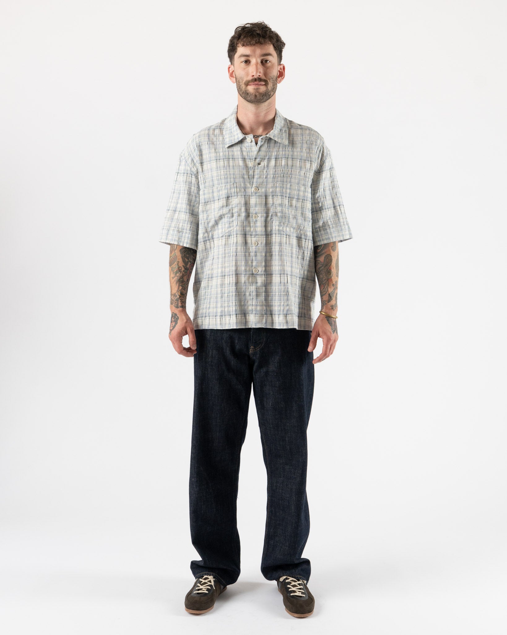 Sunflower Adam Shirt in Blue Curated at Jake and Jones