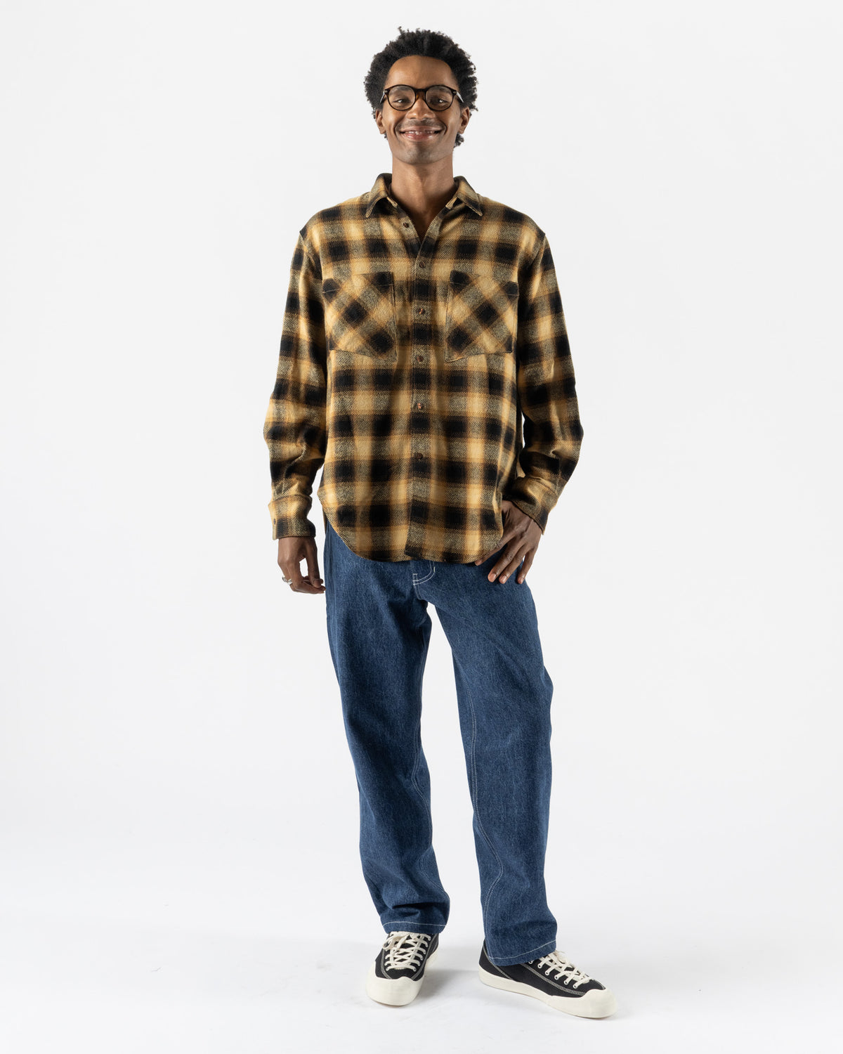 Eckhaus Latta EL Buttondown in Yellow Plaid