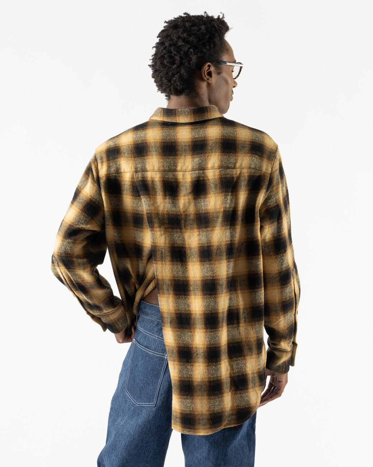Eckhaus Latta EL Buttondown in Yellow Plaid