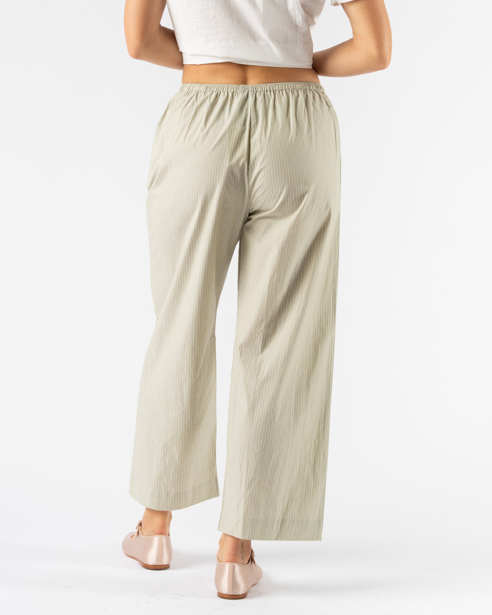Deiji Studios Ease Trouser in Pistachio Stripe