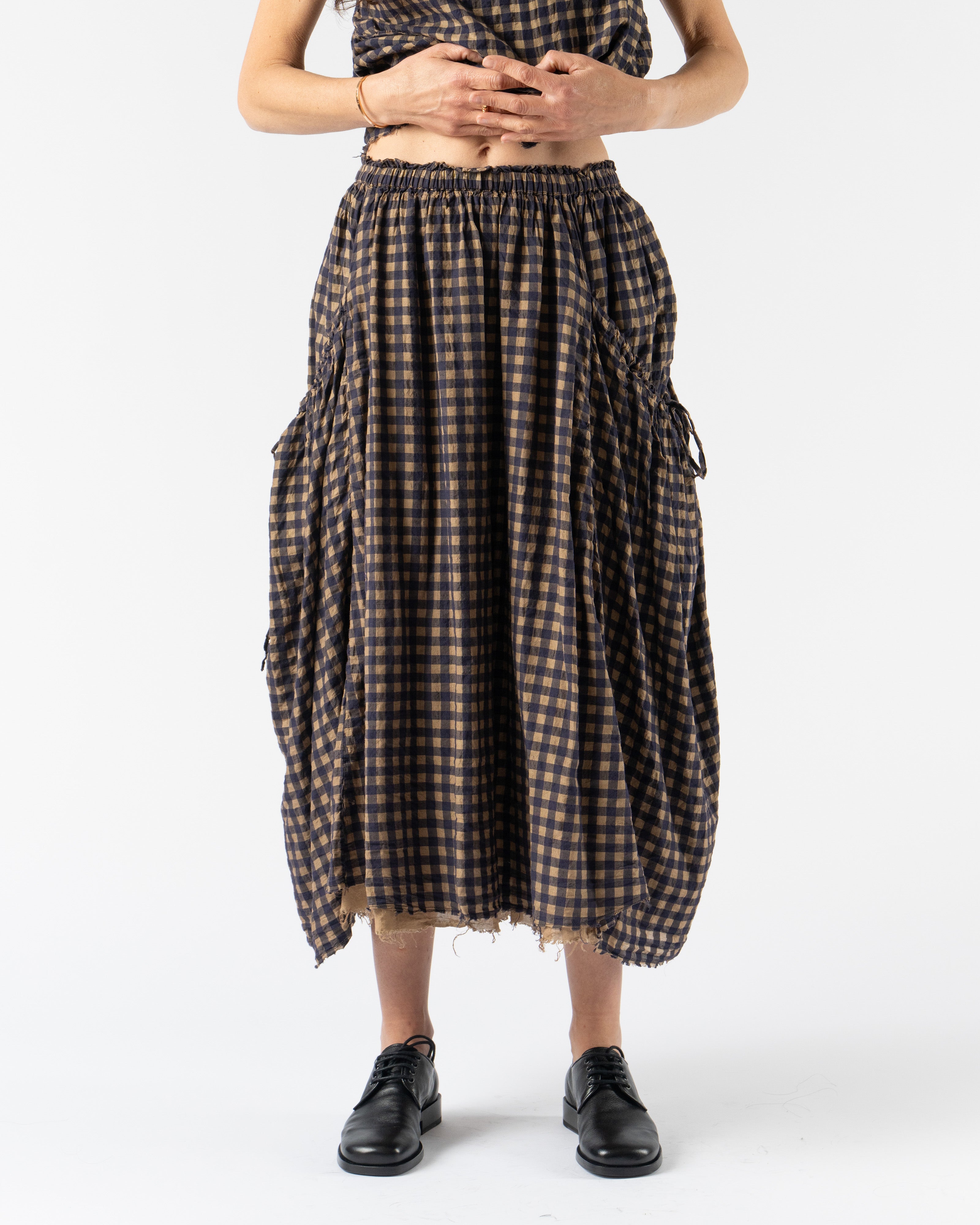 Quitan Easy Gather Skirt in Tea Deep Navy