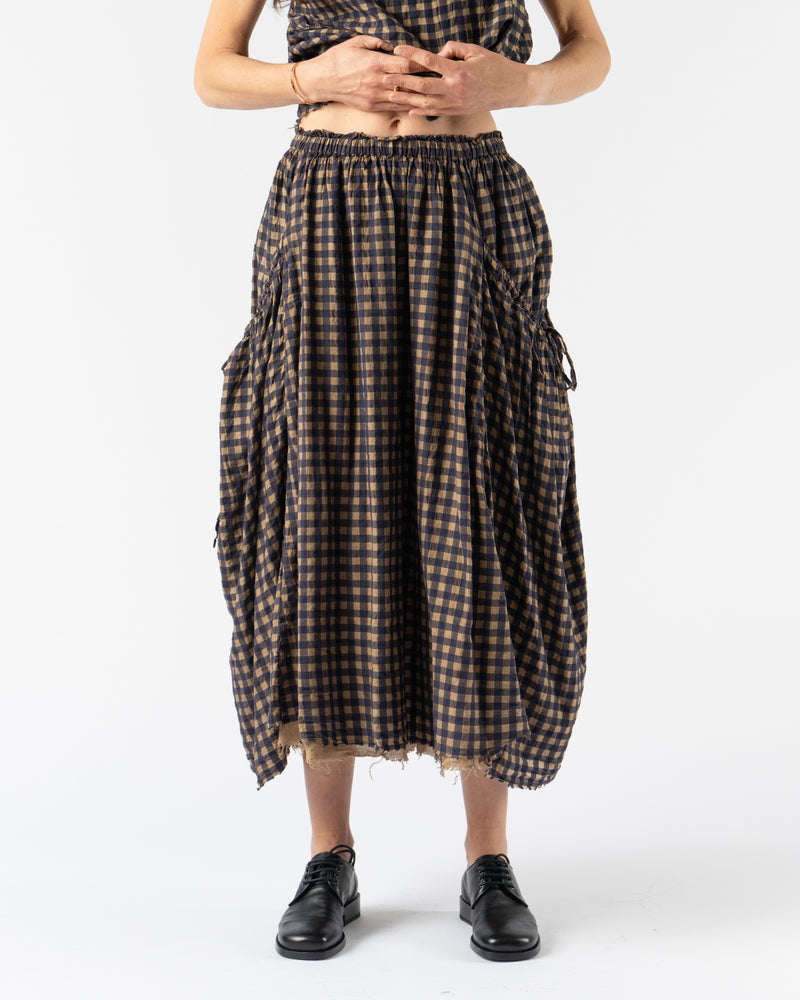 Quitan Easy Gather Skirt in Tea Deep Navy