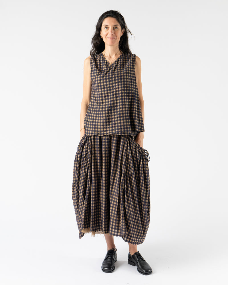 Quitan Easy Gather Skirt in Tea Deep Navy