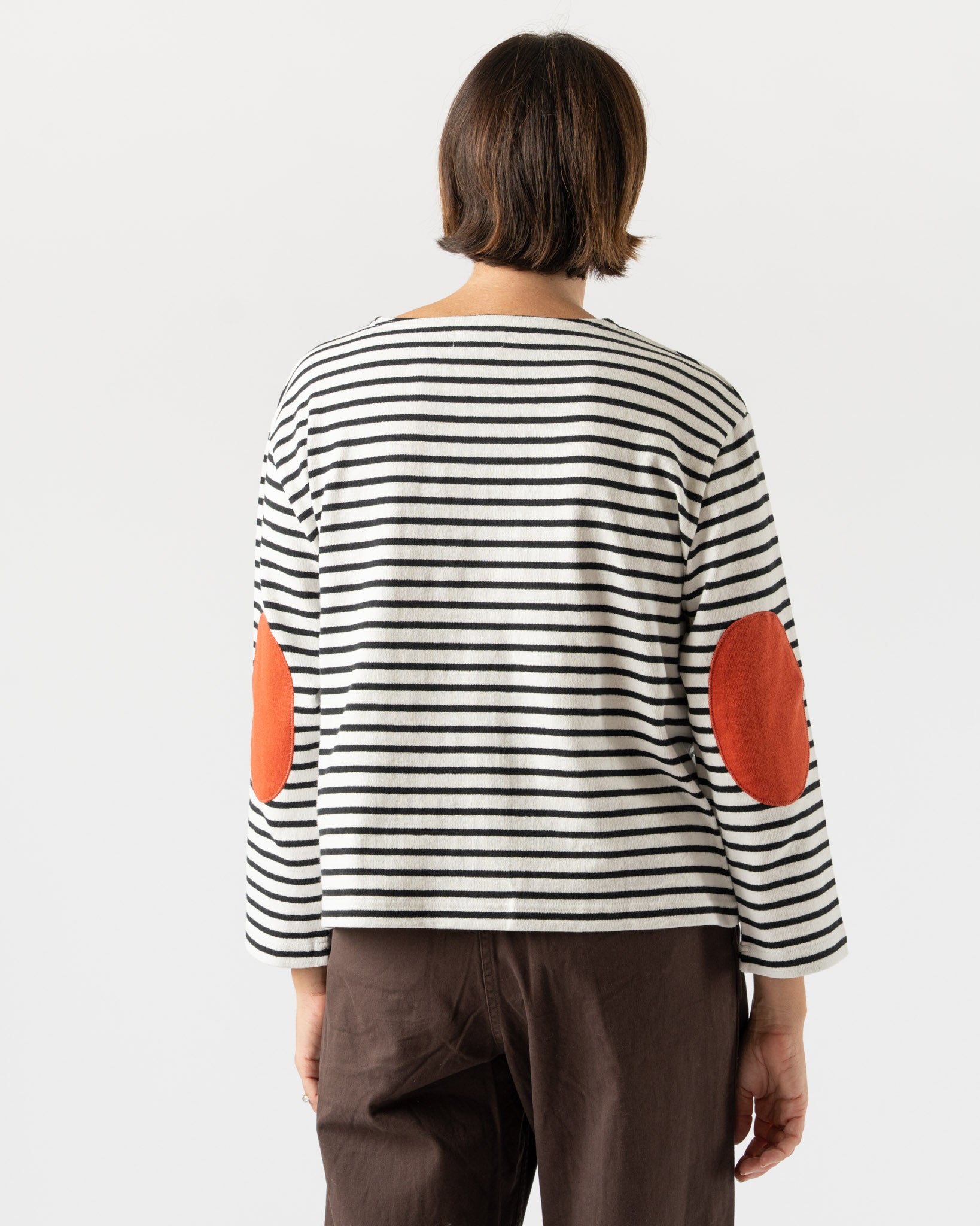 Beams Boy Elbow Patch Basque Longsleeve T-Shirt in Black