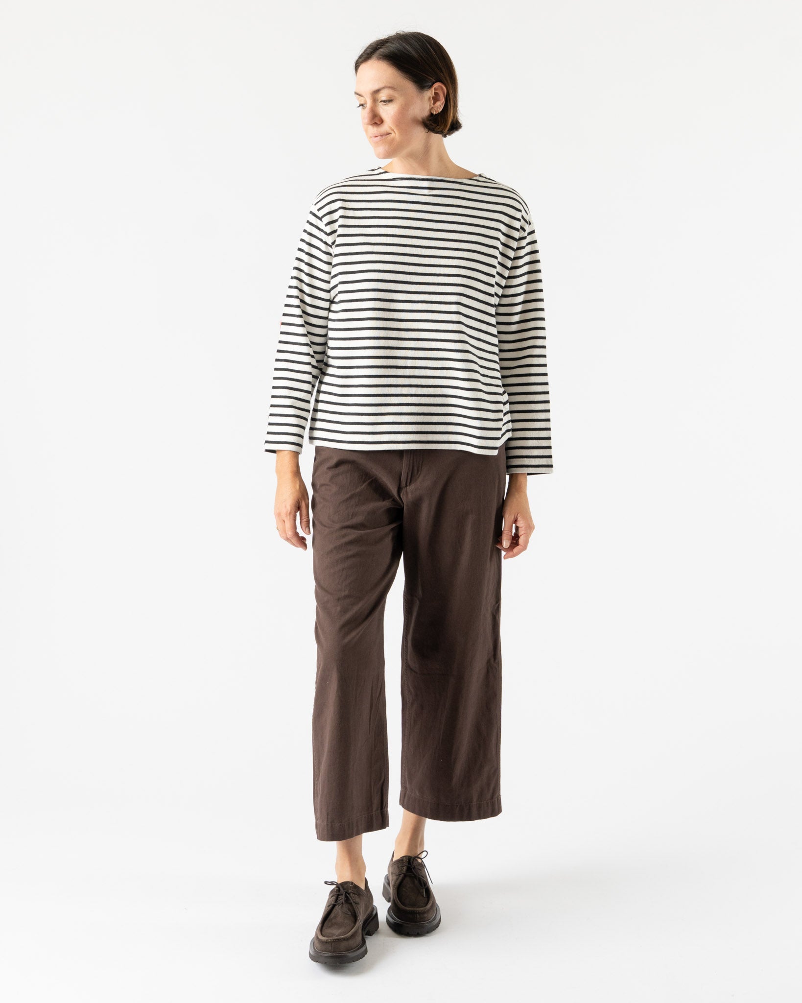 Beams Boy Elbow Patch Basque Longsleeve T-Shirt in Black