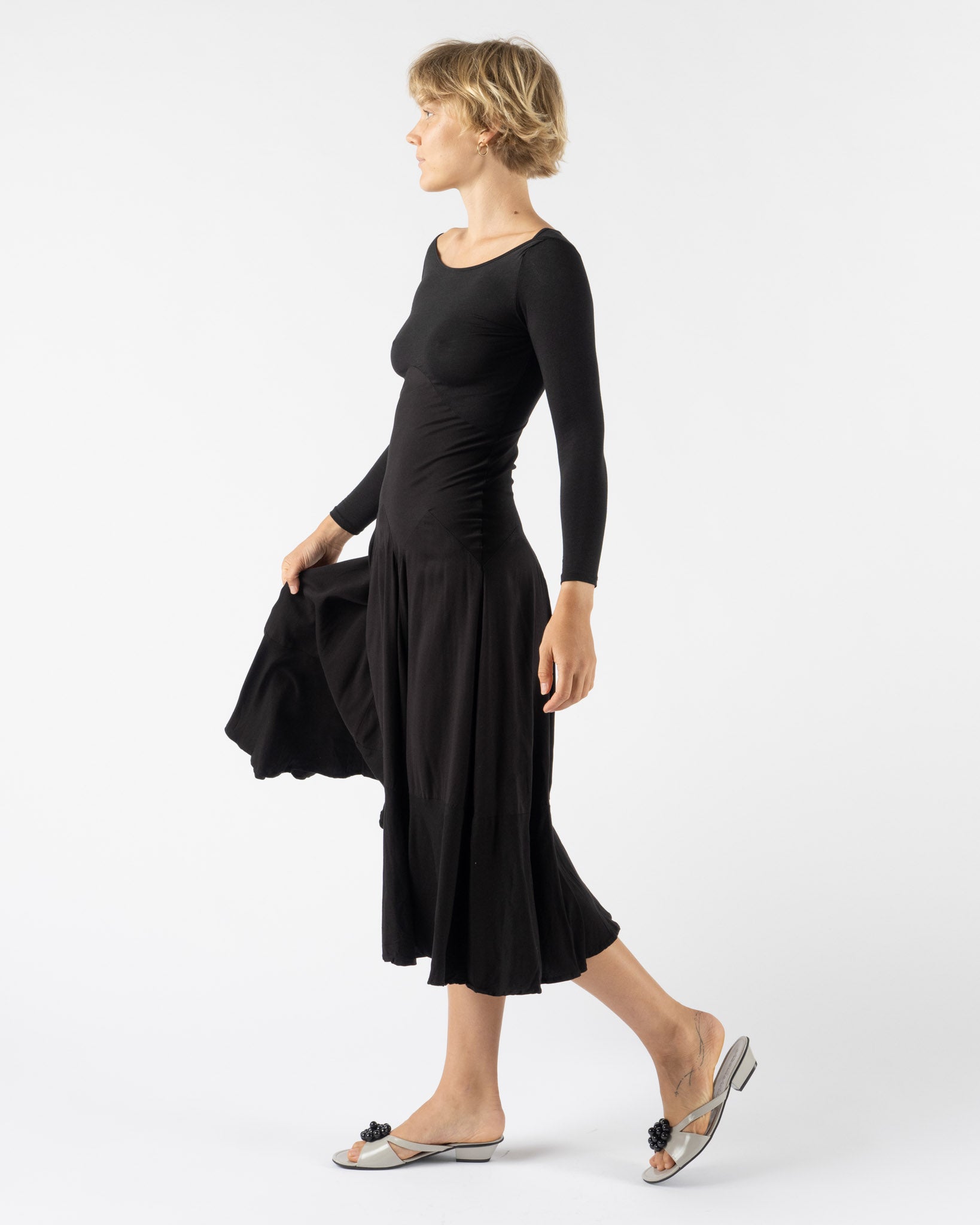 Emily Dawn Long Damnit Janet Bracelet Sleeve Dress in Black