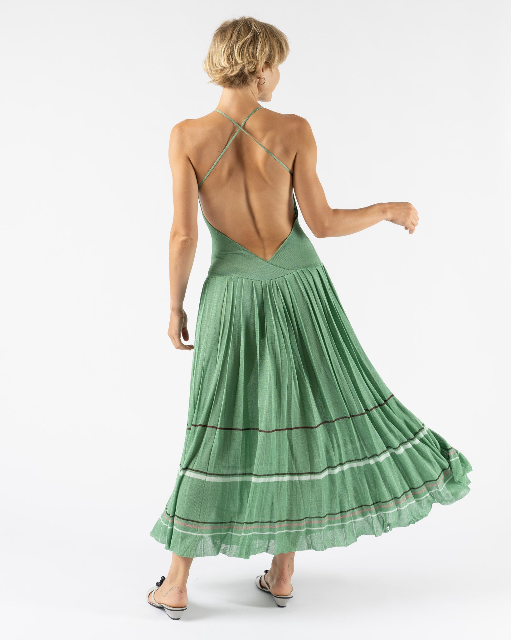 Emily Dawn Long Kingsley Dress in Lily Pad