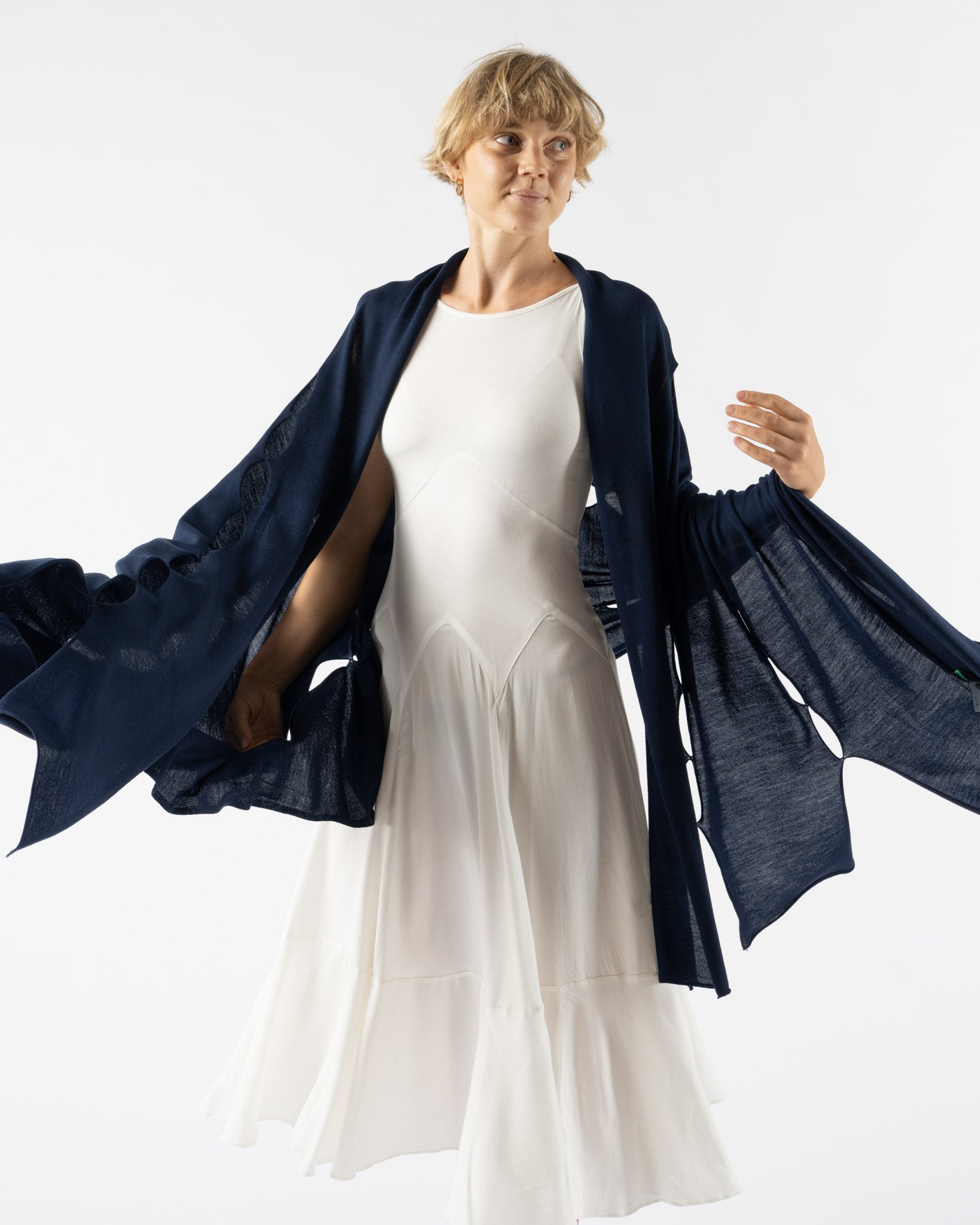 Emily Dawn Long River Shawl True Navy