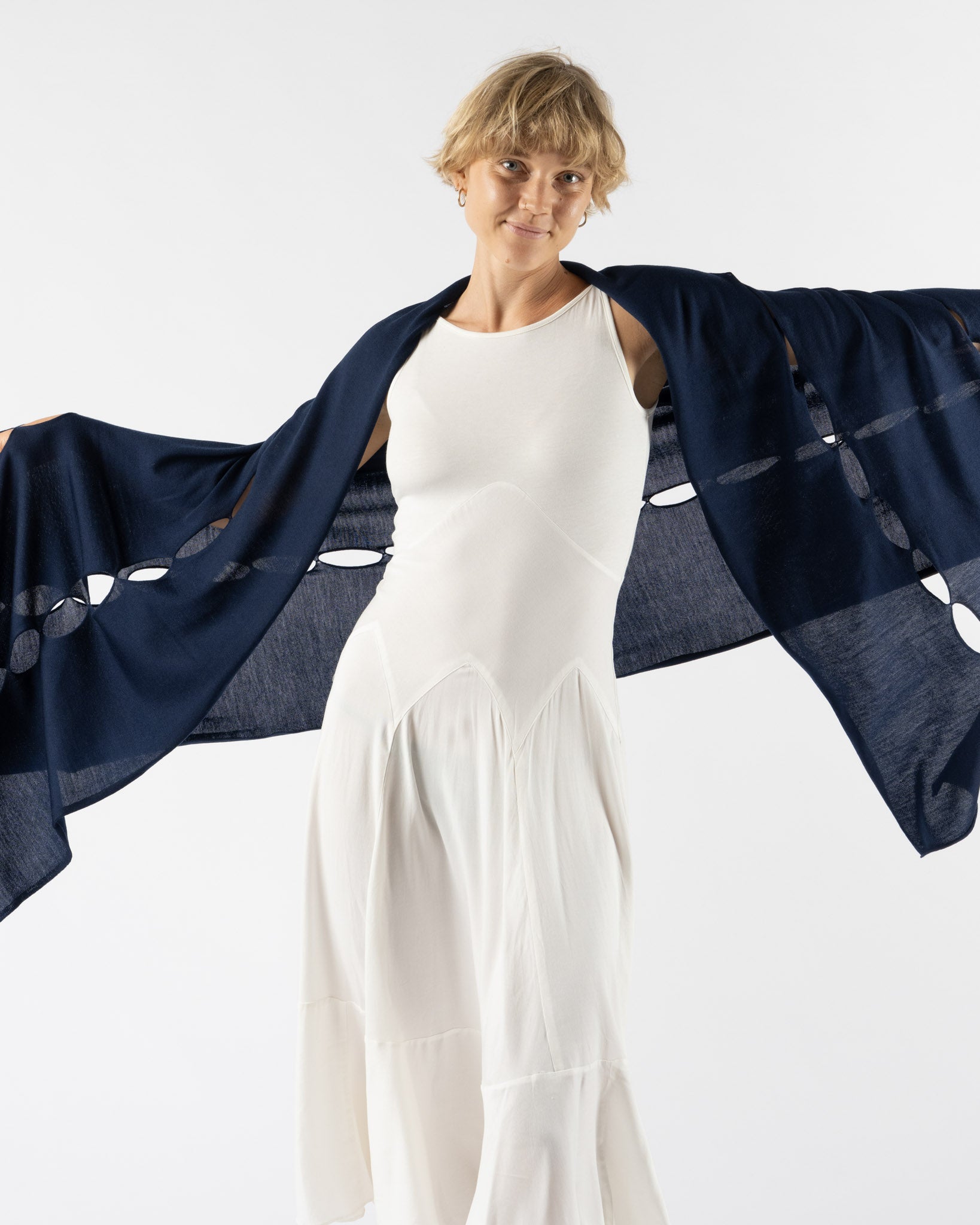 Emily Dawn Long River Shawl True Navy