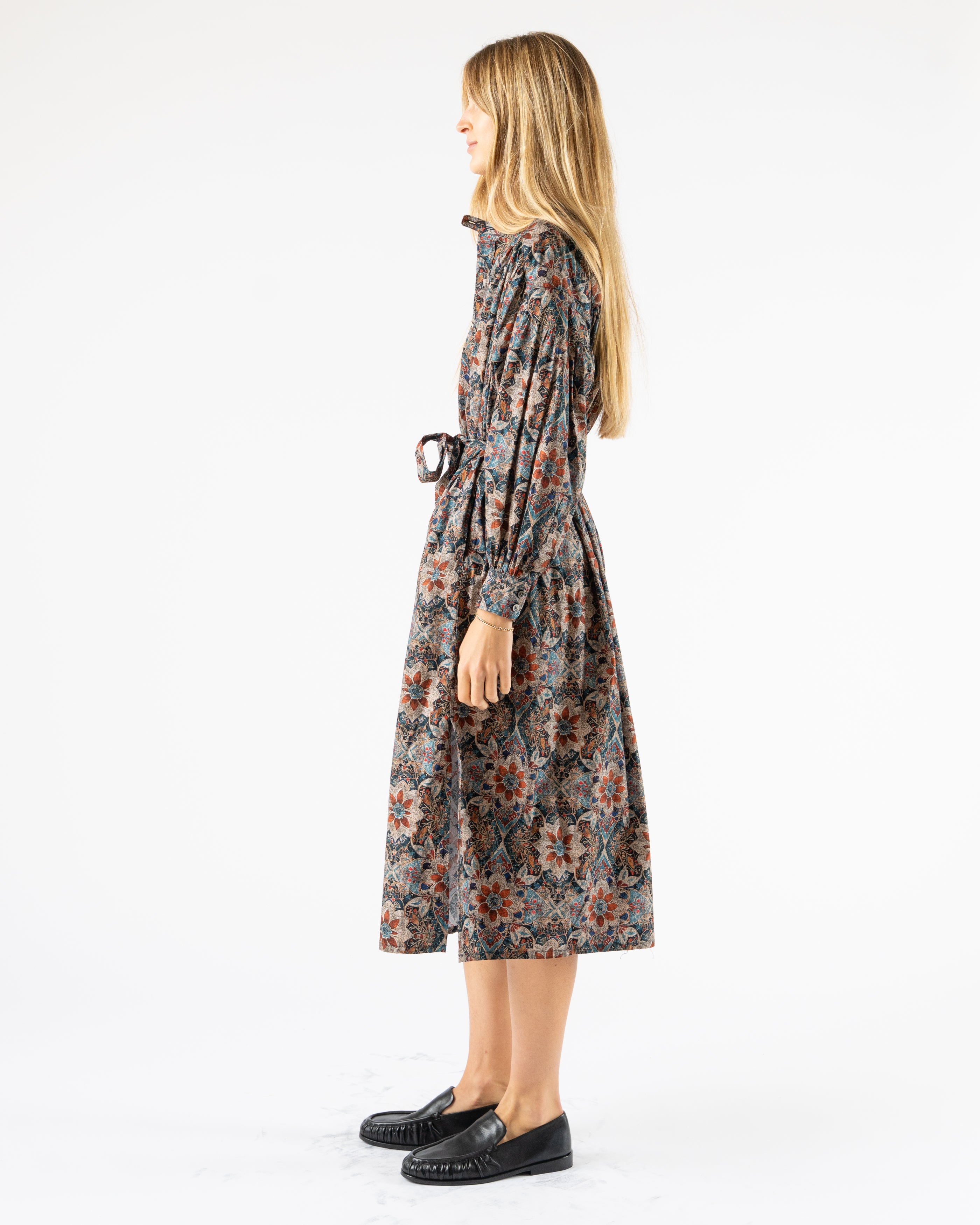 Engineered-Garments-Banded-Painter-Dress-in-Orange/Navy-Floral-Curated-at-Jake-and-Jones-Santa-Barbara-Boutique