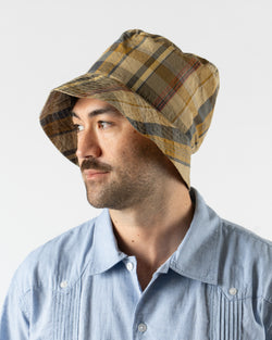 Engineered Garments Bucket Hat in Olive Cotton Madras Plaid