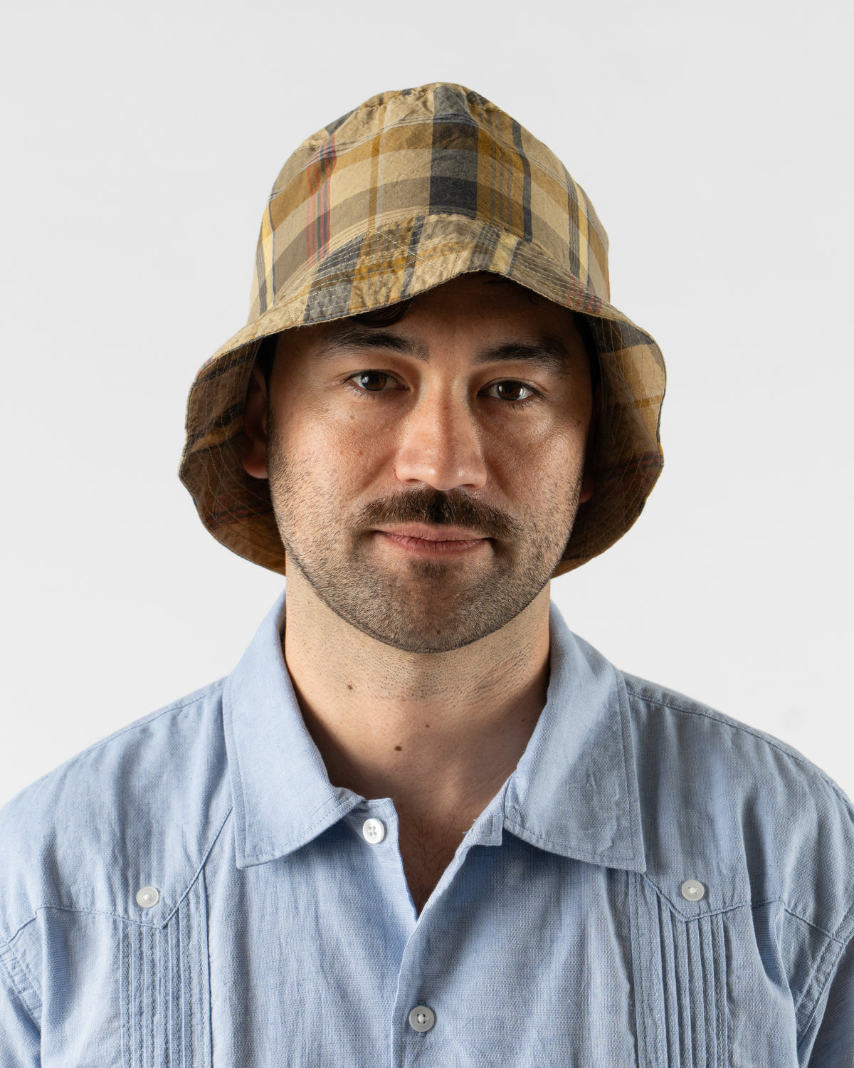 Engineered Garments Bucket Hat in Olive Cotton Madras Plaid Curated at ...